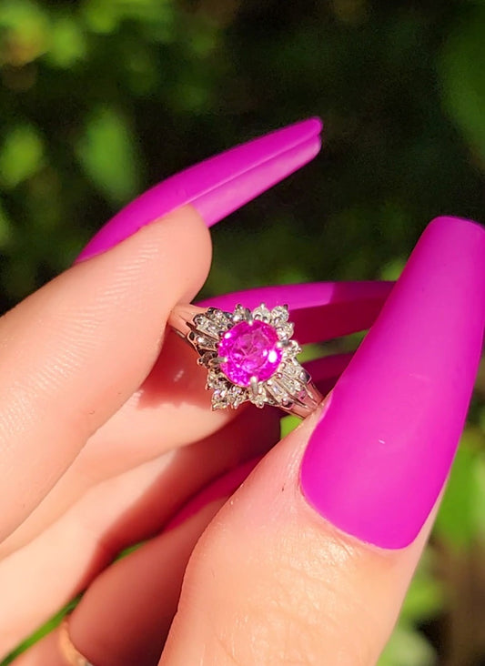 Vintage Platinum Ruby and Diamond Ballerina