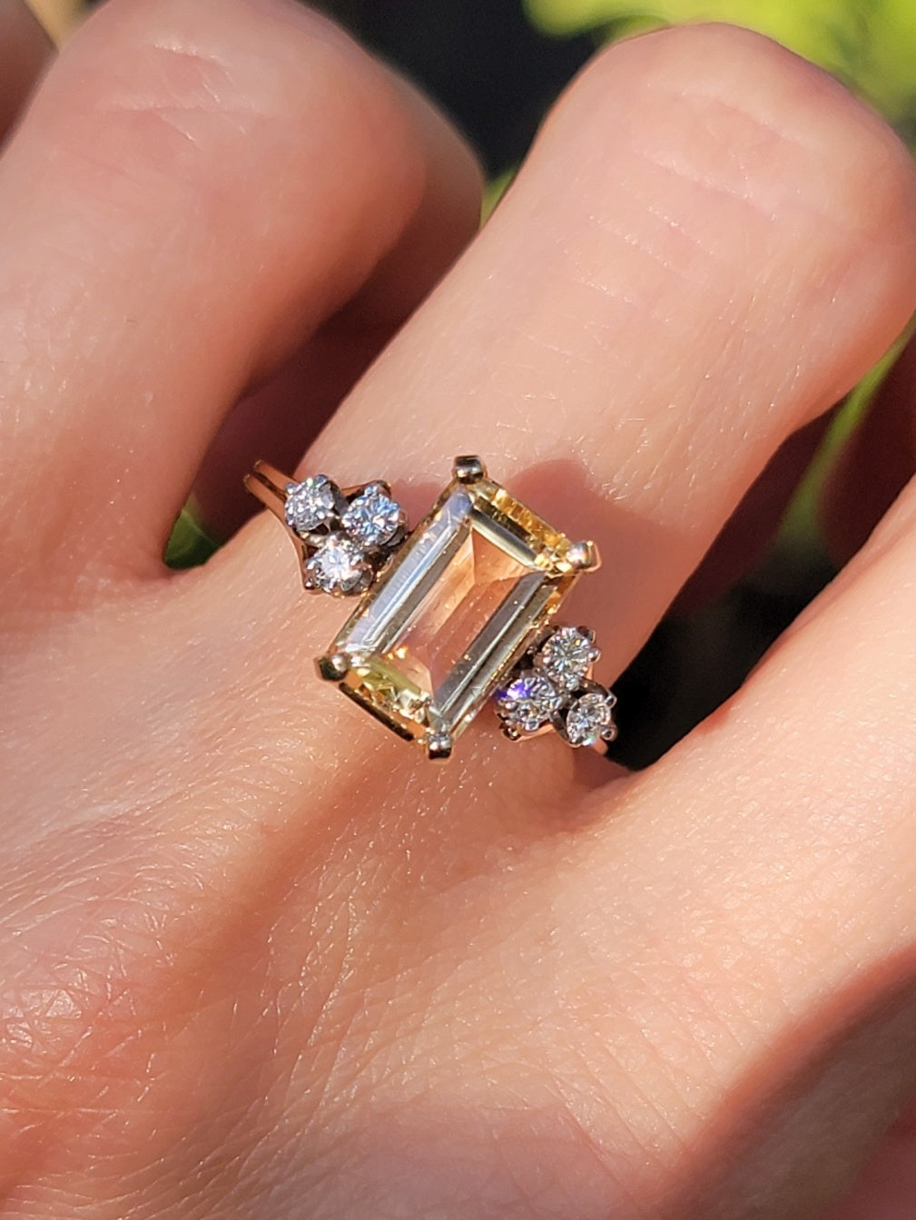 14kt Golden Topaz and Diamond Ring