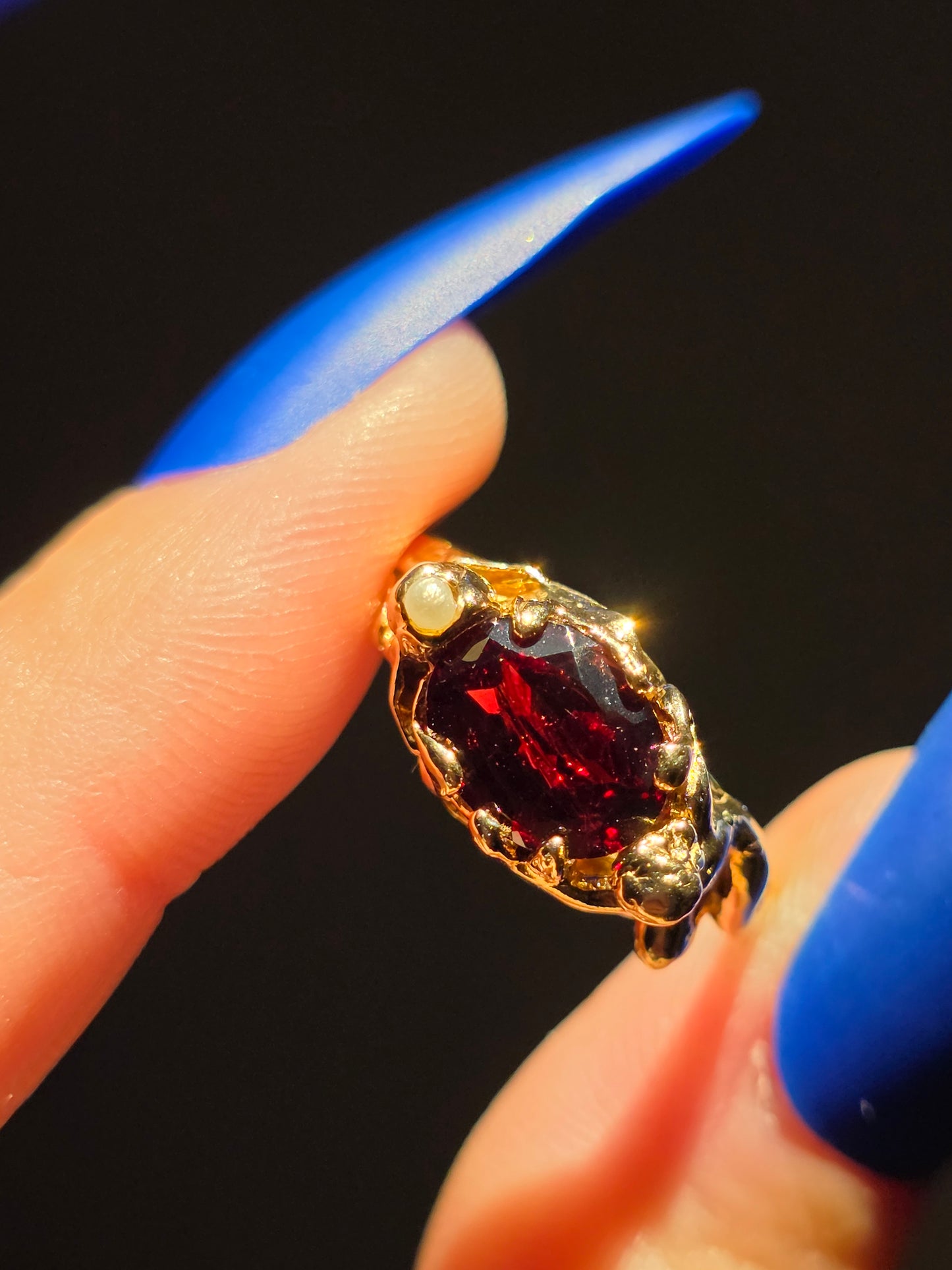 10k Garnet Gazing Pool Ring