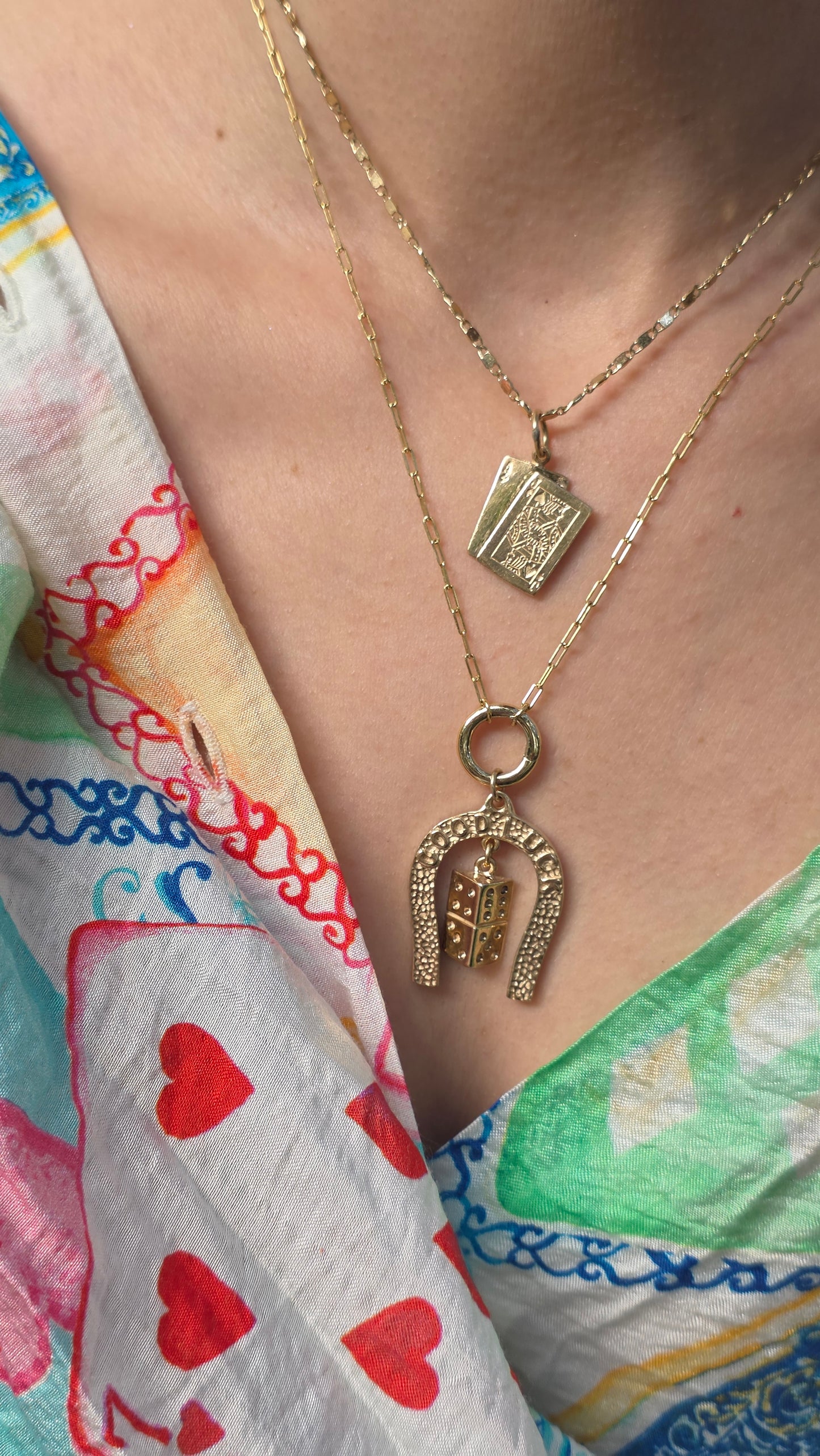 14k Playing Cards Pendant