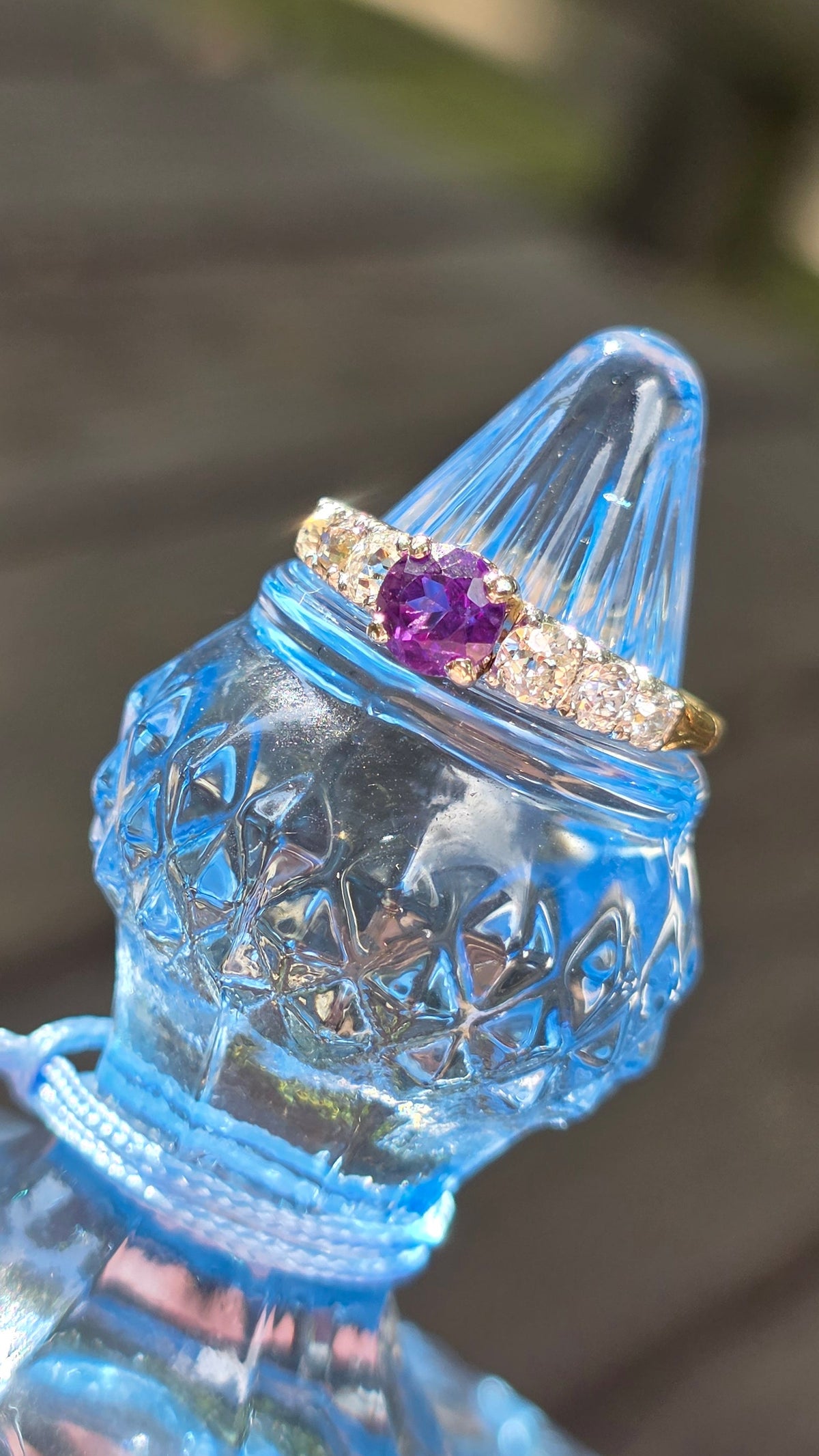 14k Amethyst and Diamond Ring