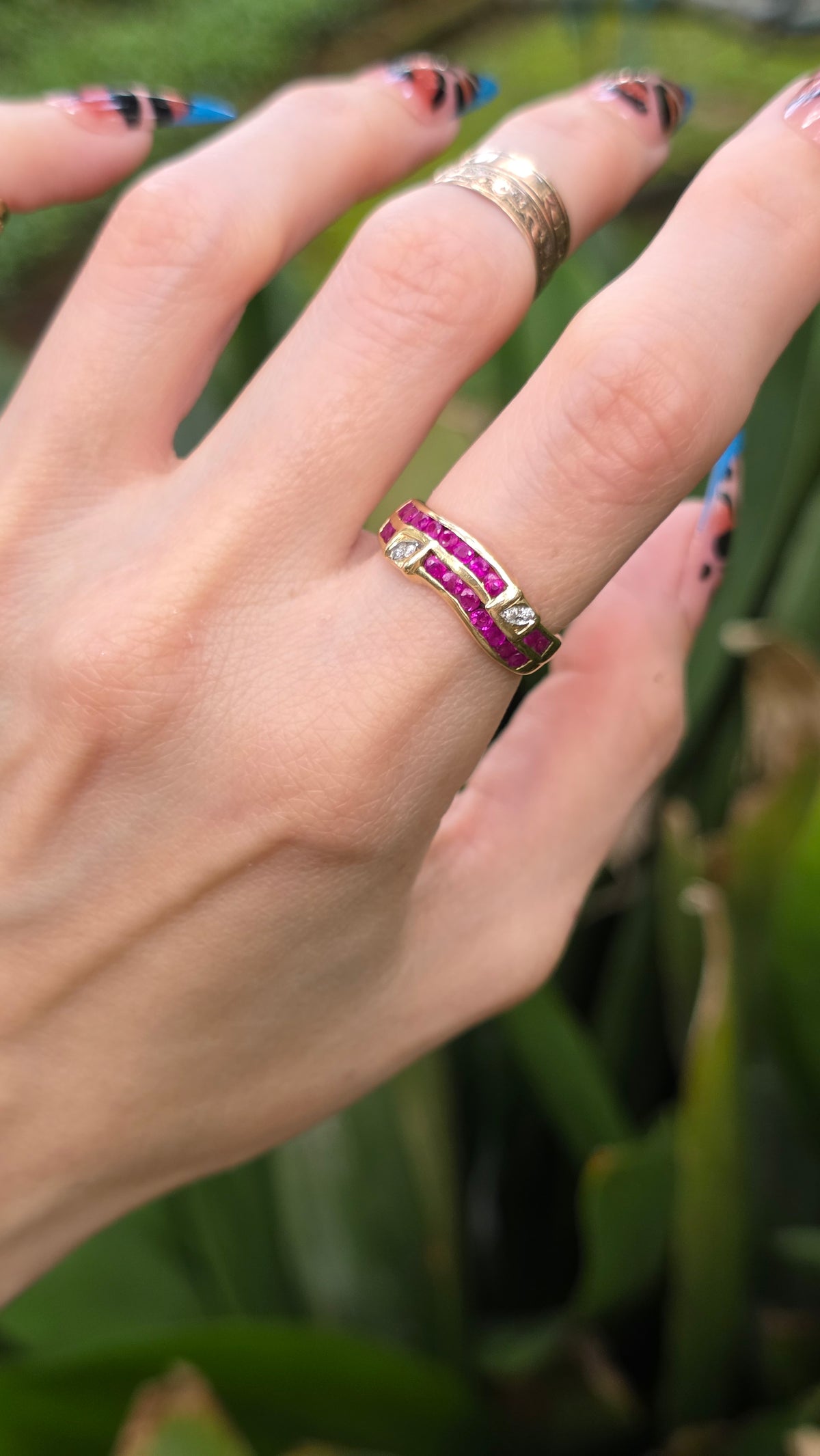 14k Ruby Wave Ring