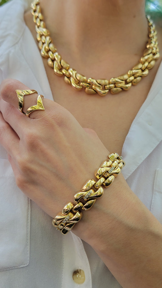 14k Italian "Dynasty" Diamond Bracelet