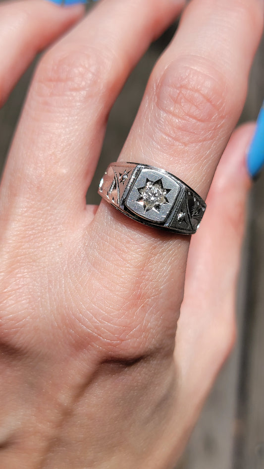 Platinum Starburst Ring