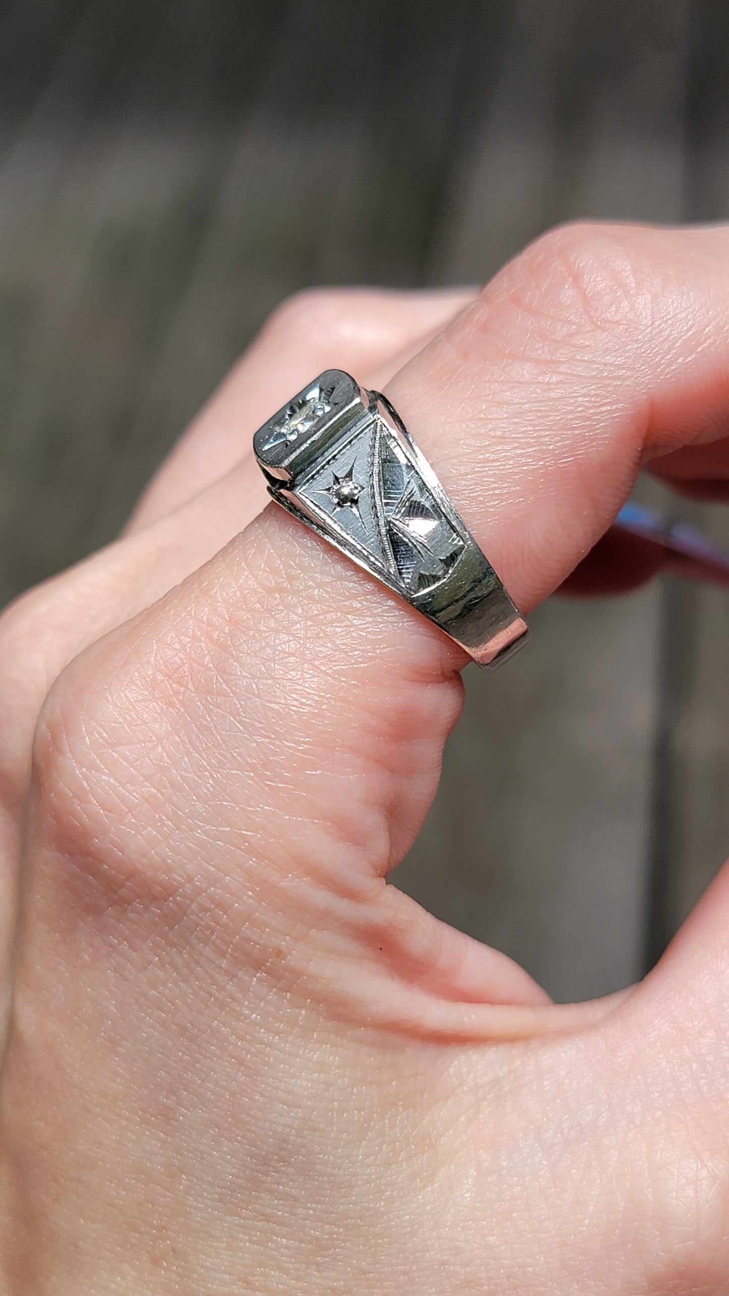 Platinum Starburst Ring
