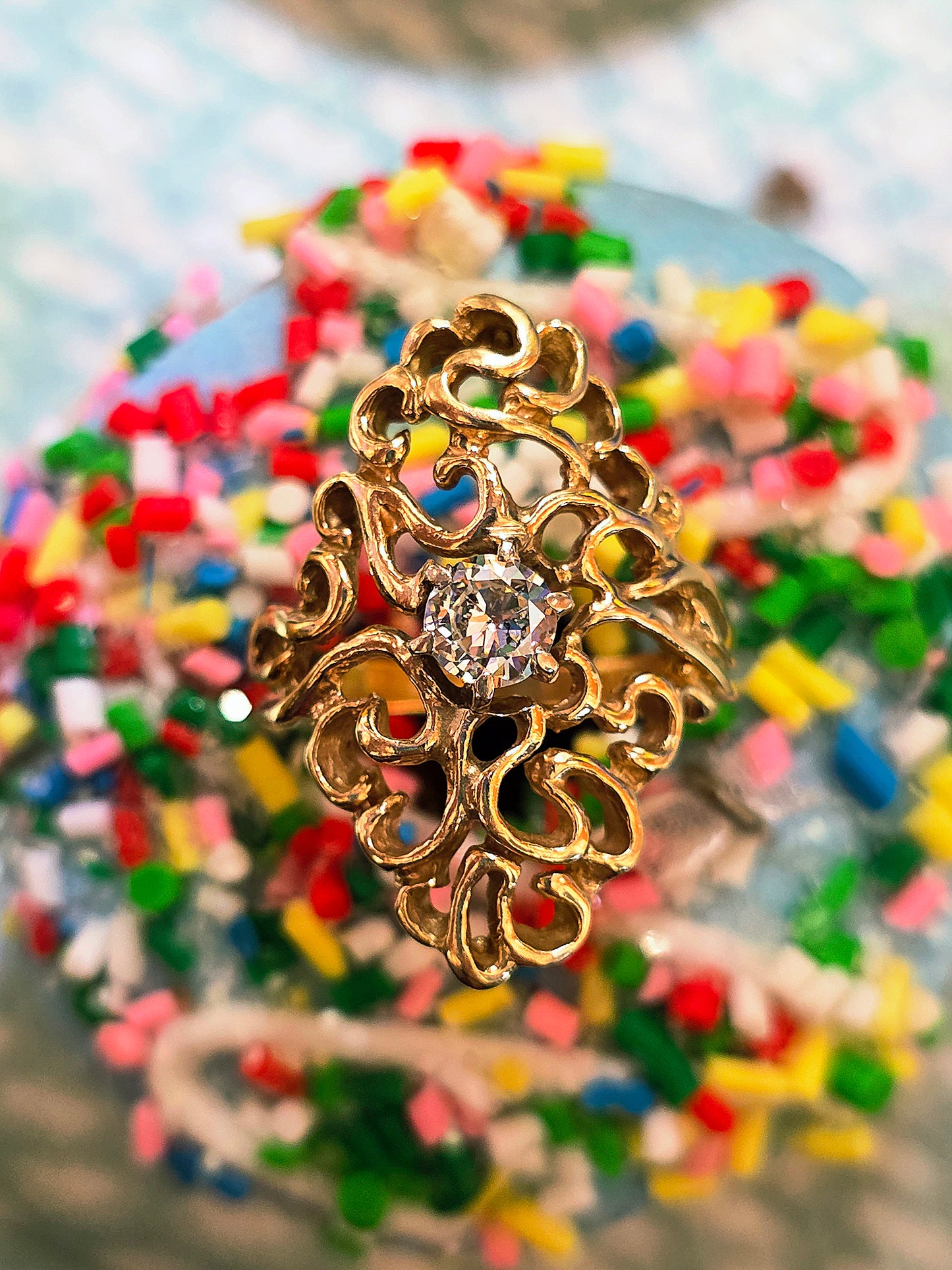 14k Ornate Scroll Work Ring