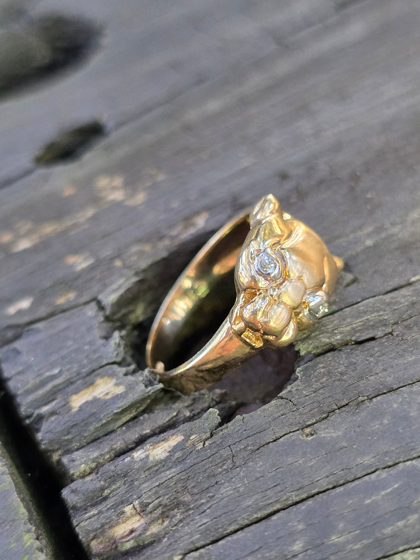 14k Two Tone Panther Ring