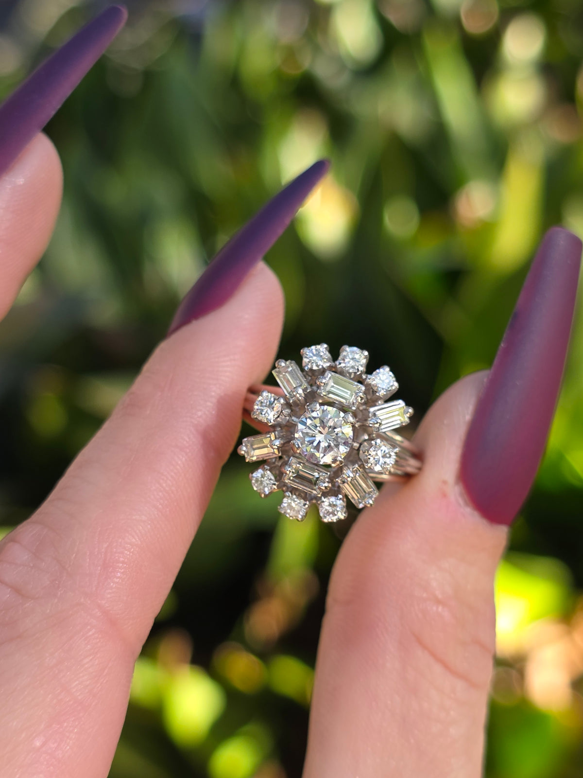 Platinum Diamond Firework Ring