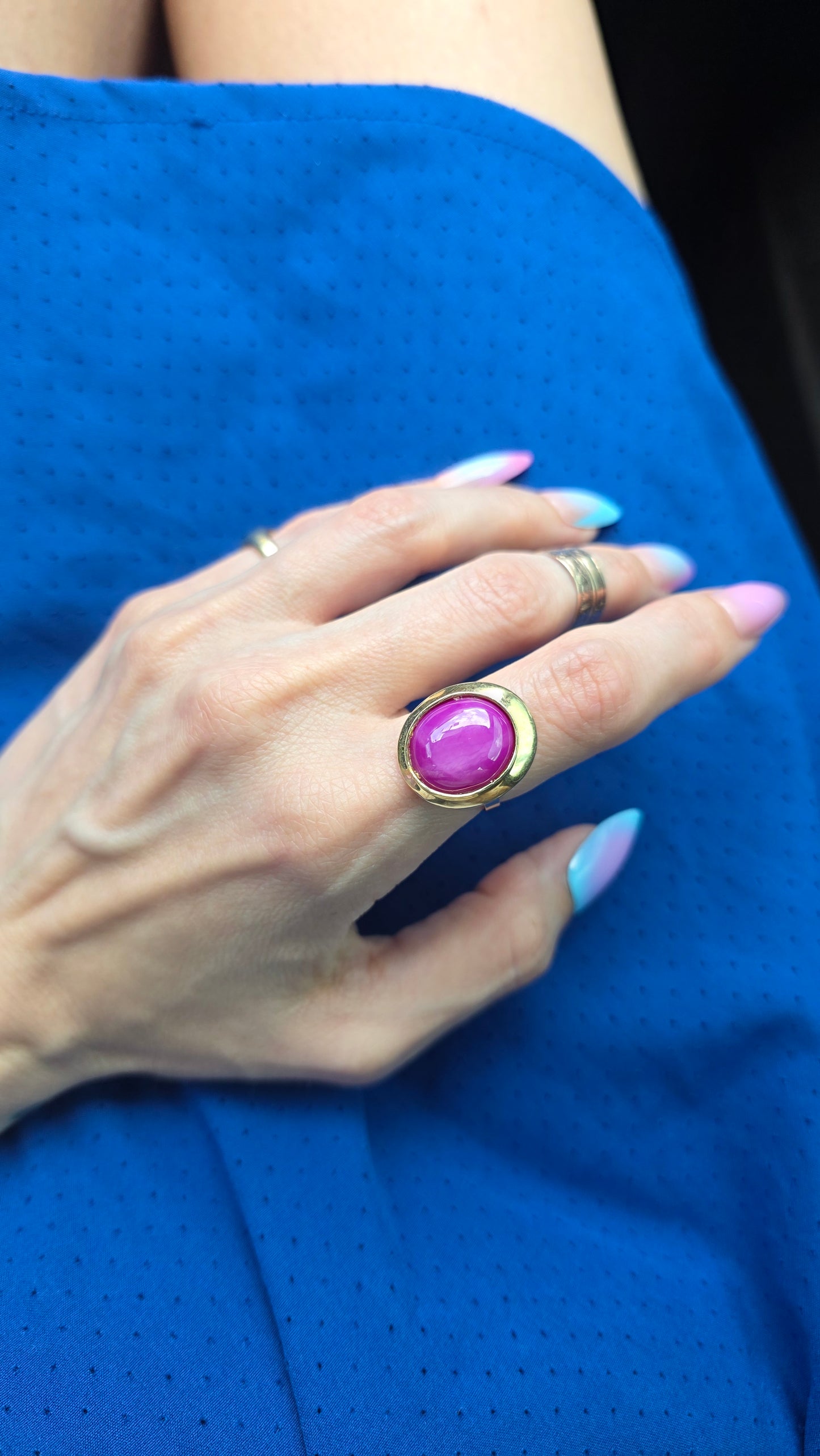 14k Retro Star Ruby Ring