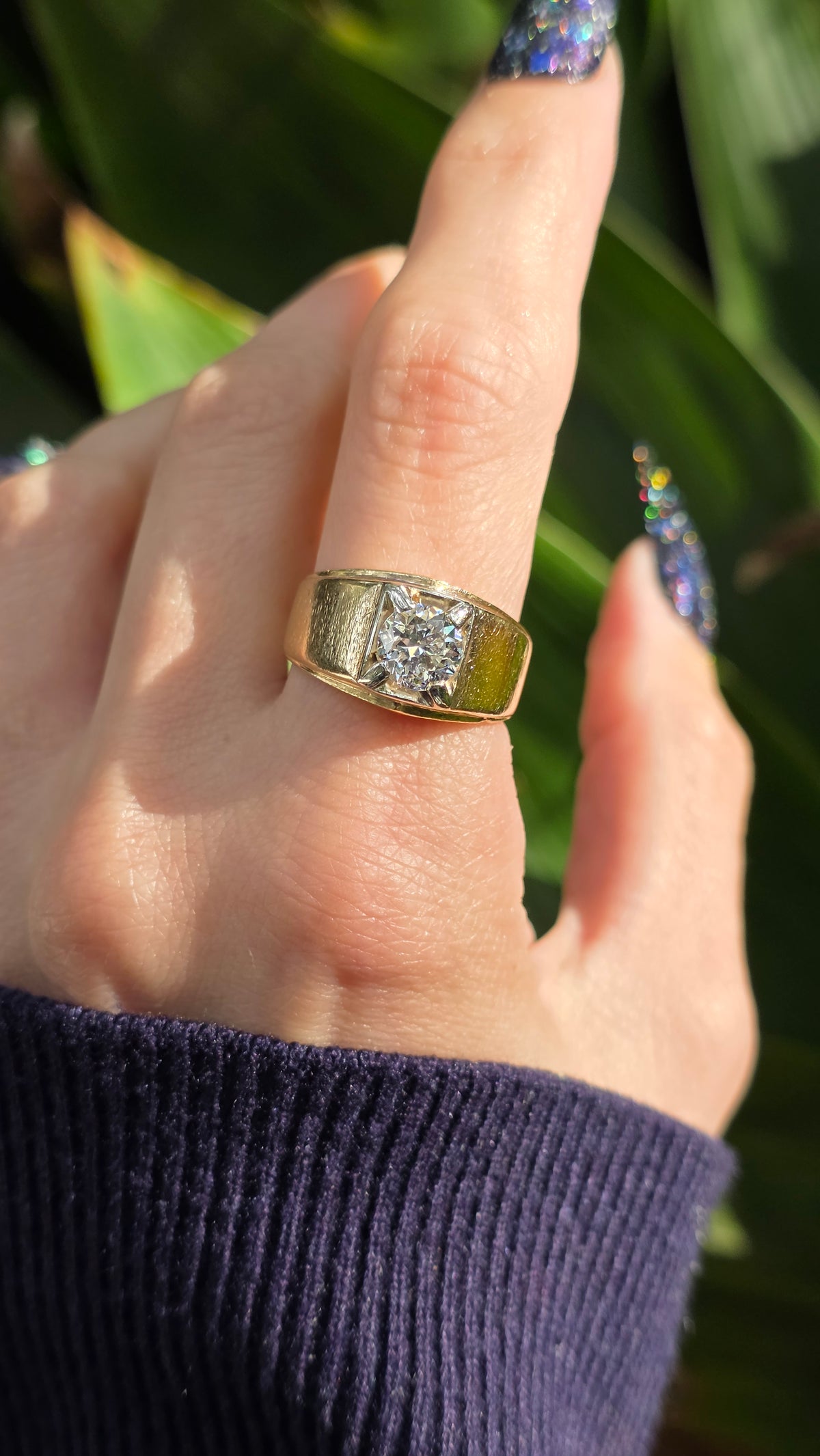 14k Transitional Cut Diamond Ring