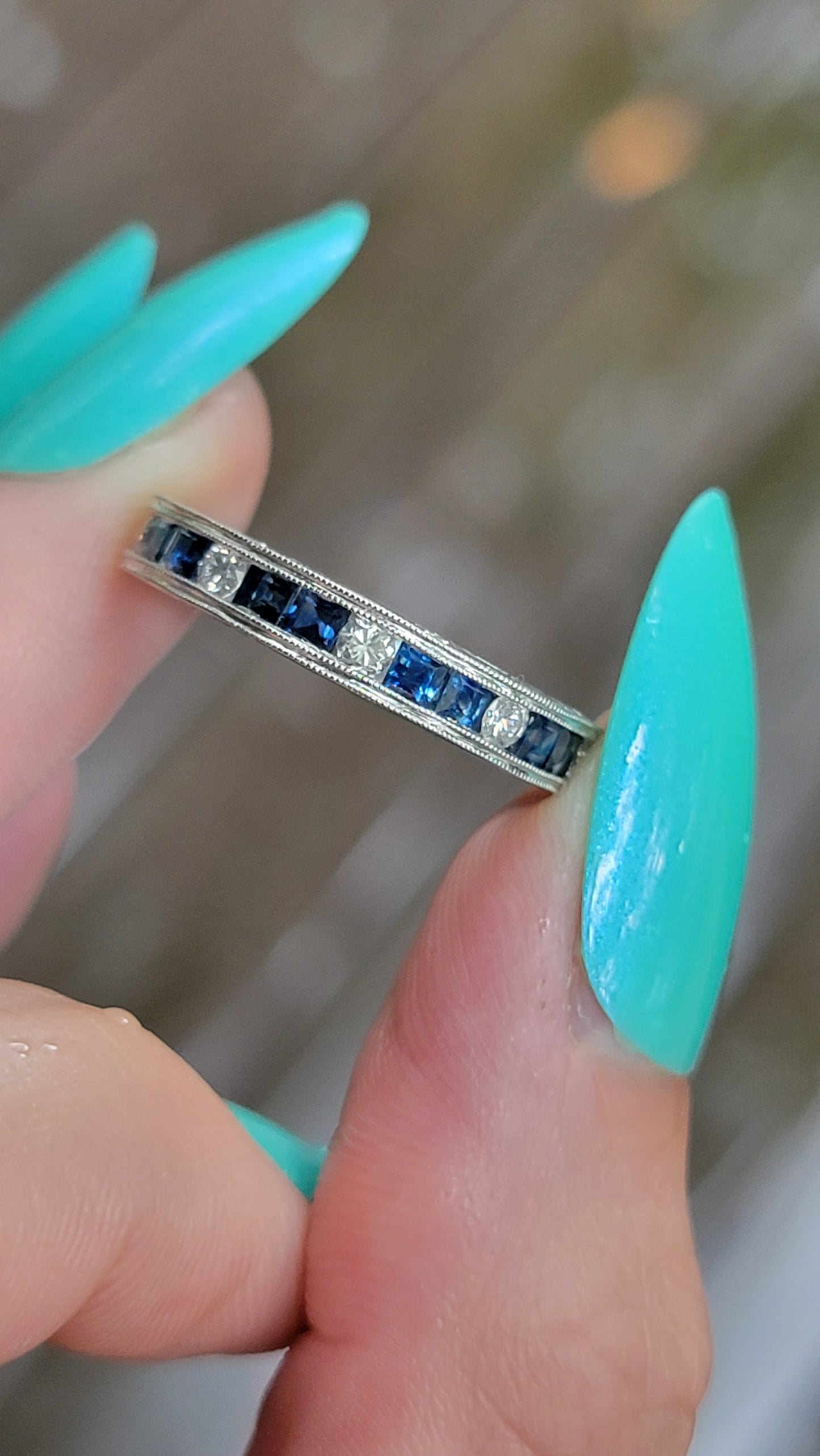 18k Sapphire Eternity Band