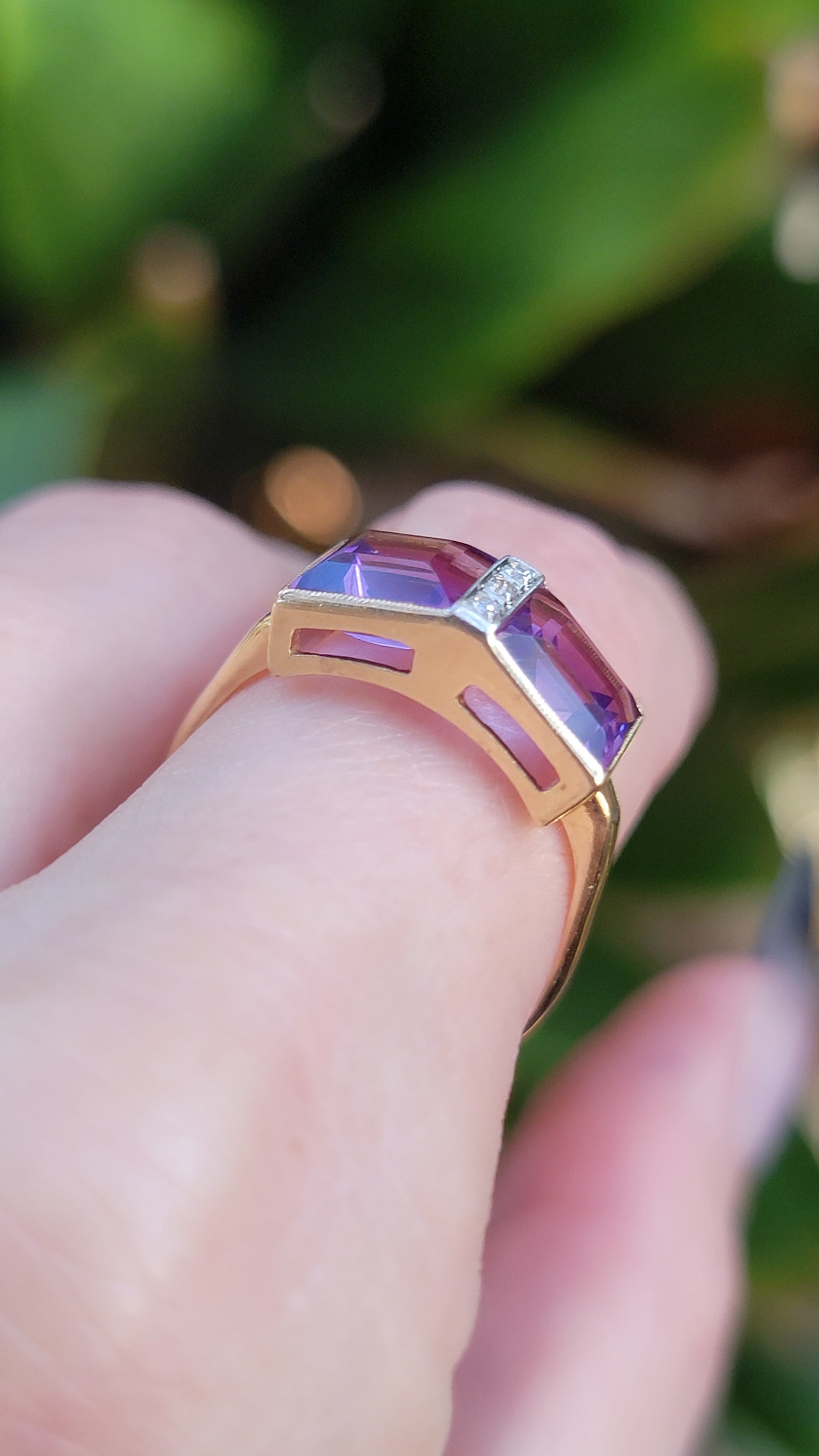 14k Toi et Moi Amethyst Ring