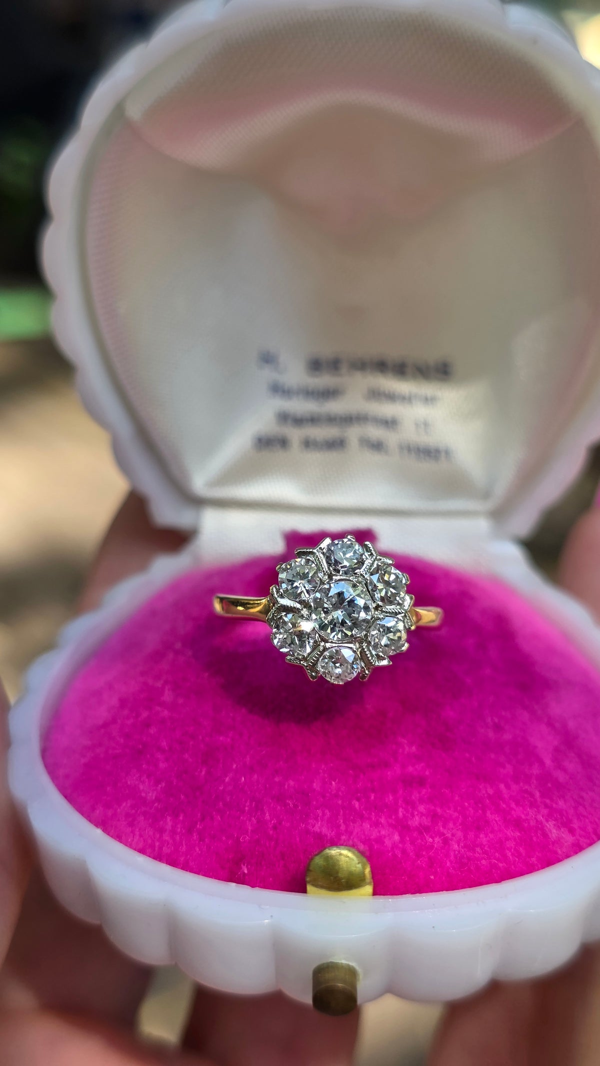 14k Diamond Flower Ring