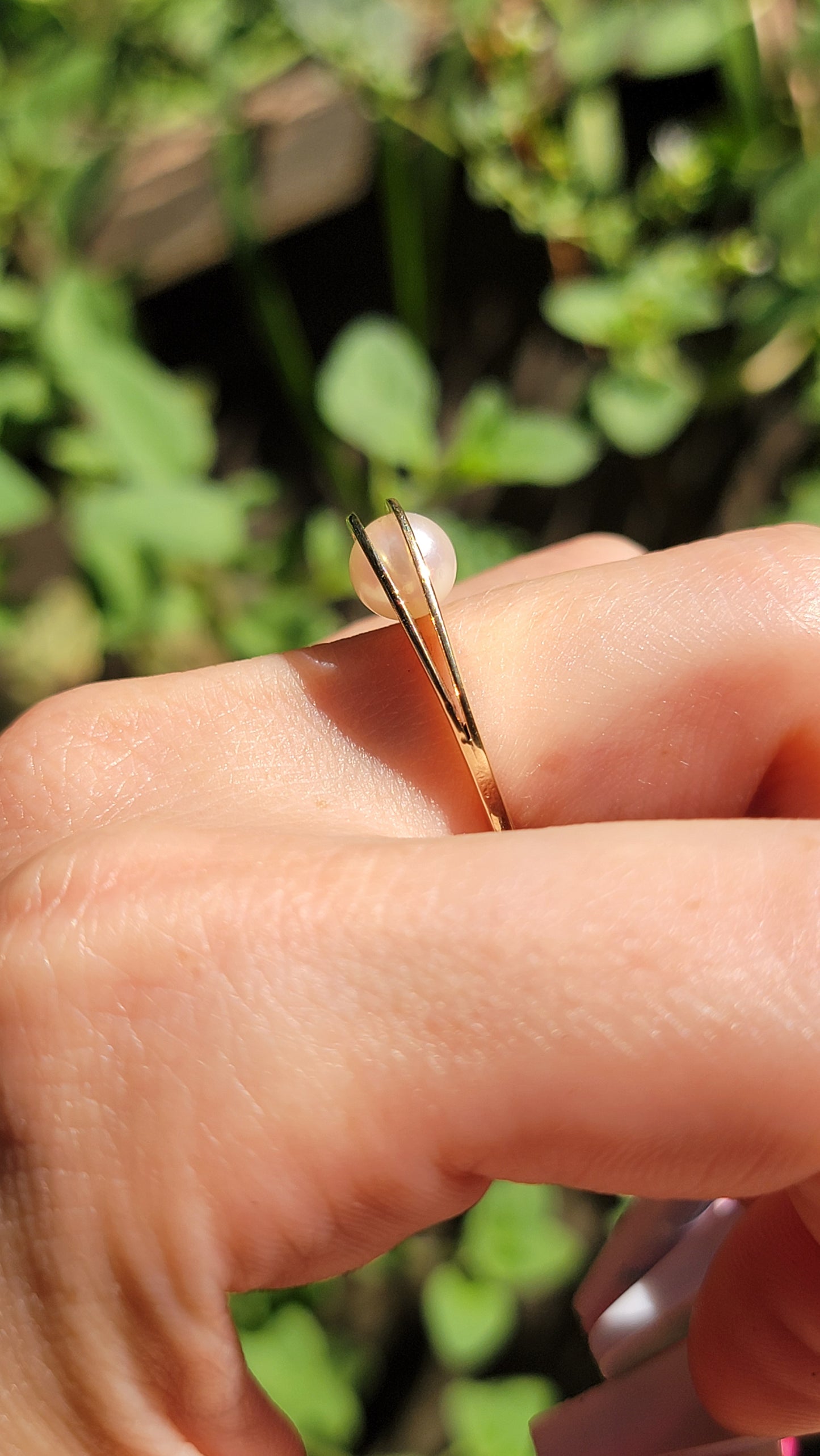 14k Floating Pearl Ring