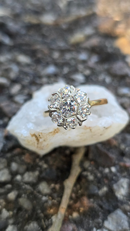 Diamond ring on a textured stone surface