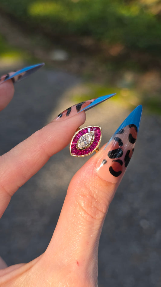 18k Diamond and Ruby Ballerina
