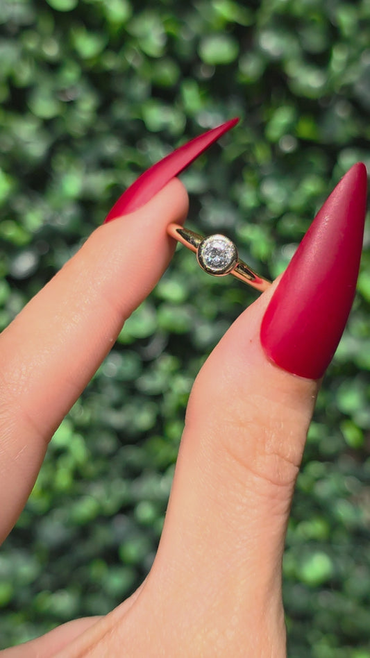 14k Bezel Set Diamond Solitaire