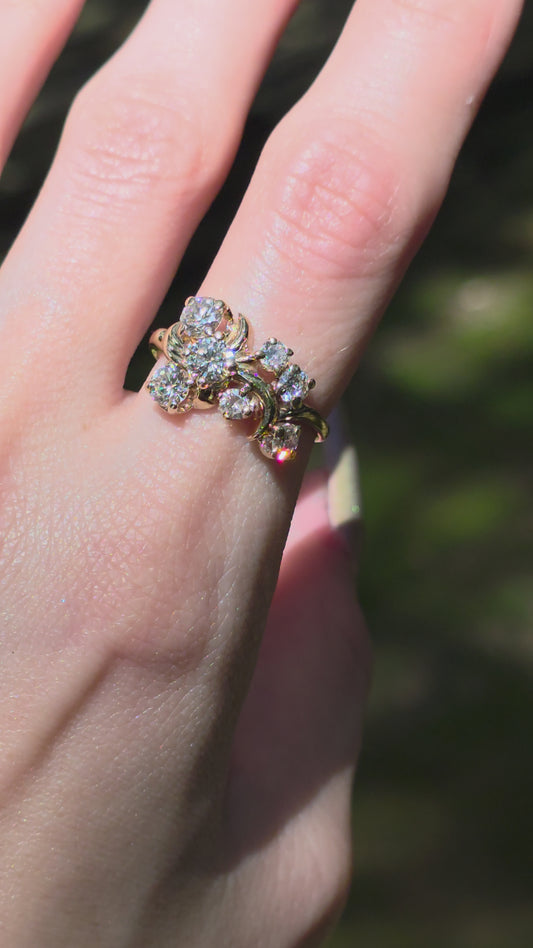 14k Diamond Cluster Ring