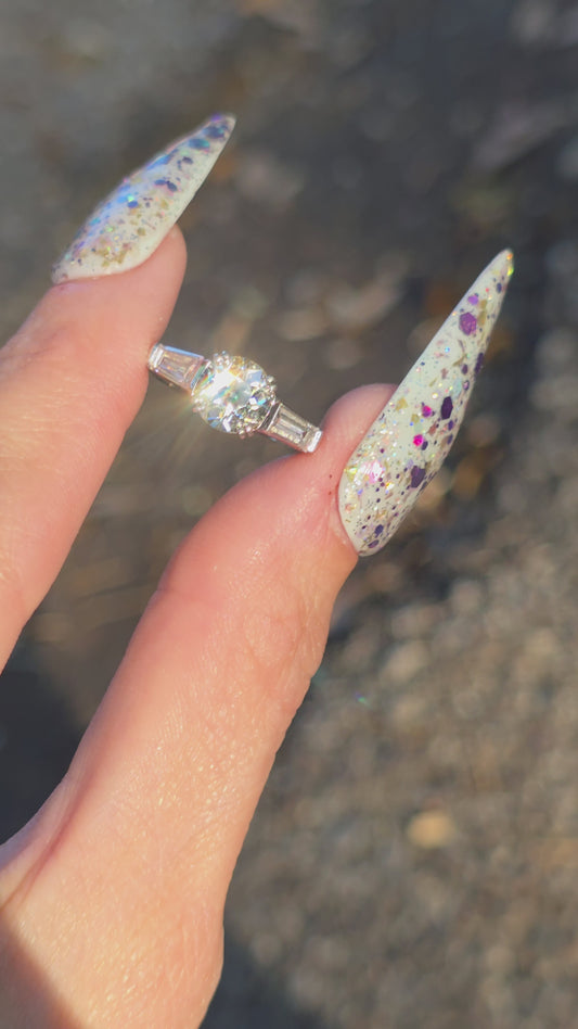 Mid-Century Platinum OMC Diamond Ring