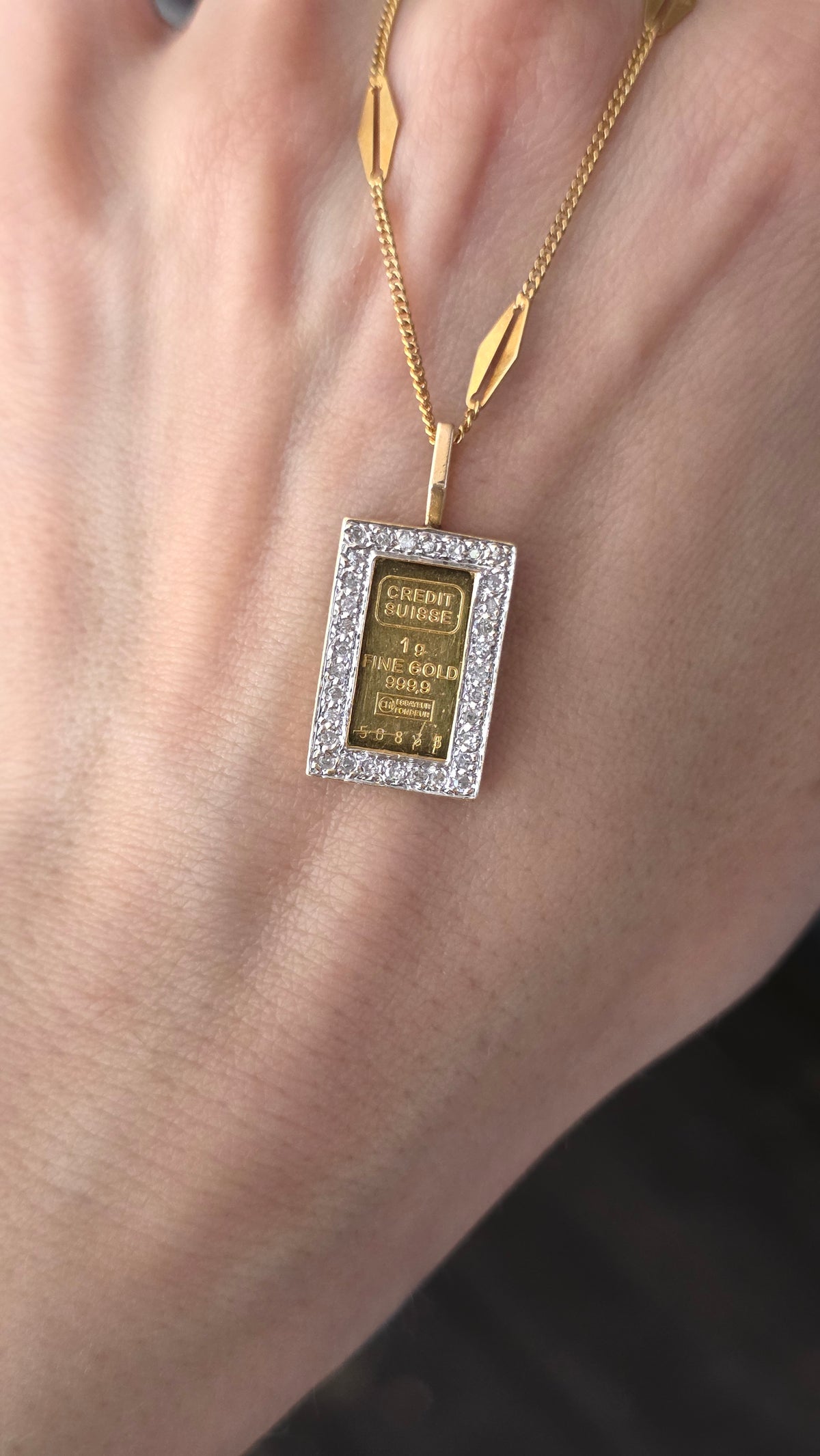 24/14k Diamond Pamp Pendant