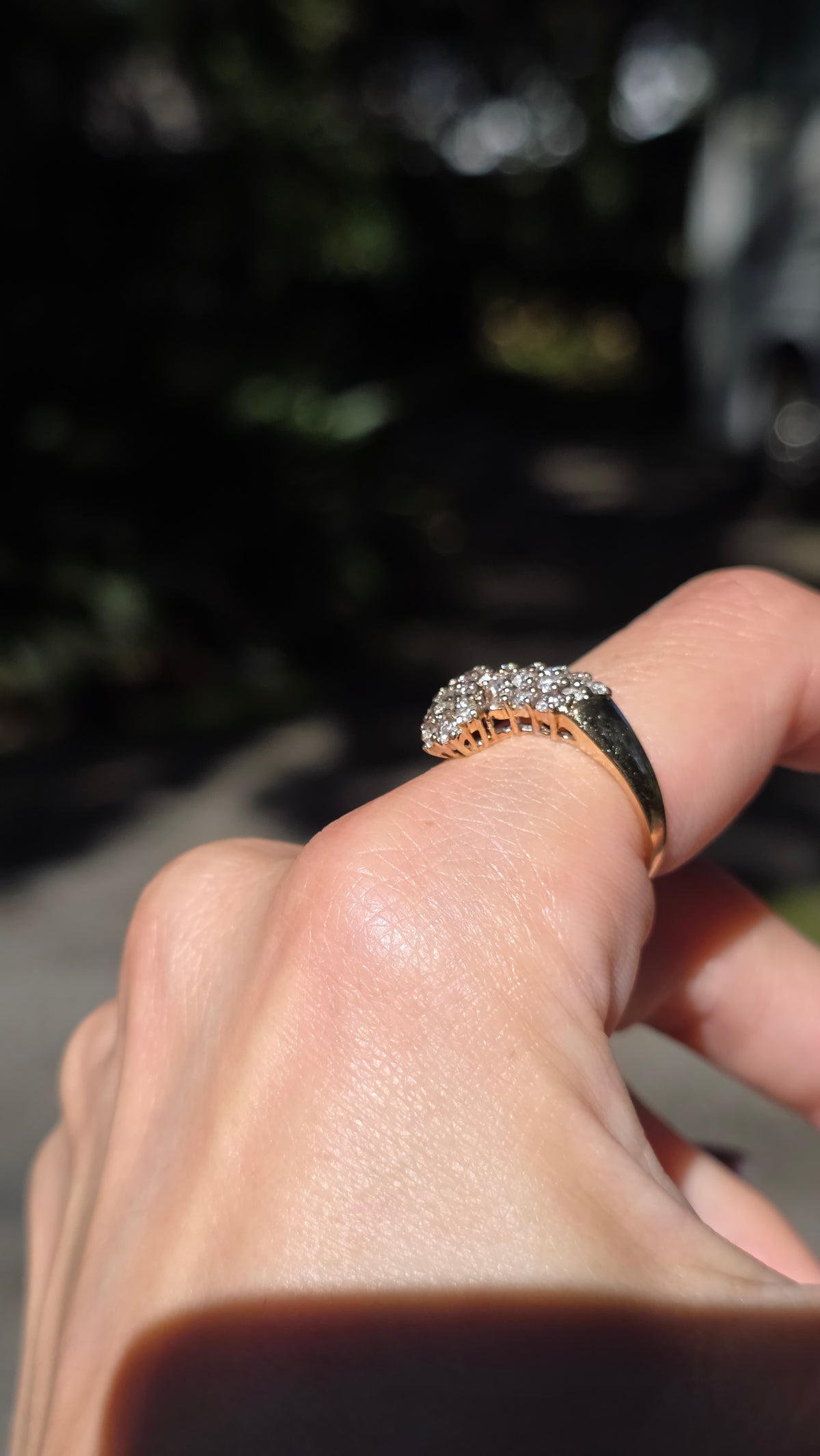14k Diamond Chevron Ring