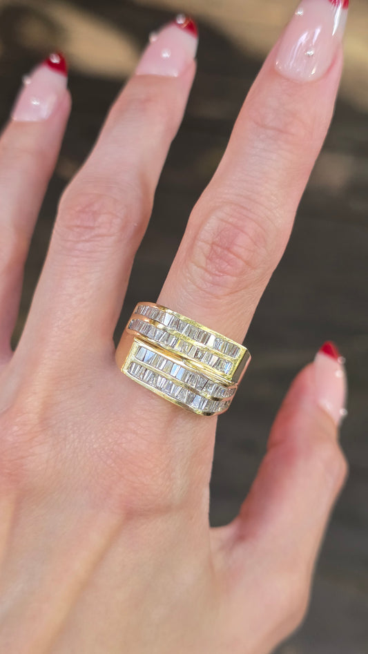 14k Stacked Baguette Ring