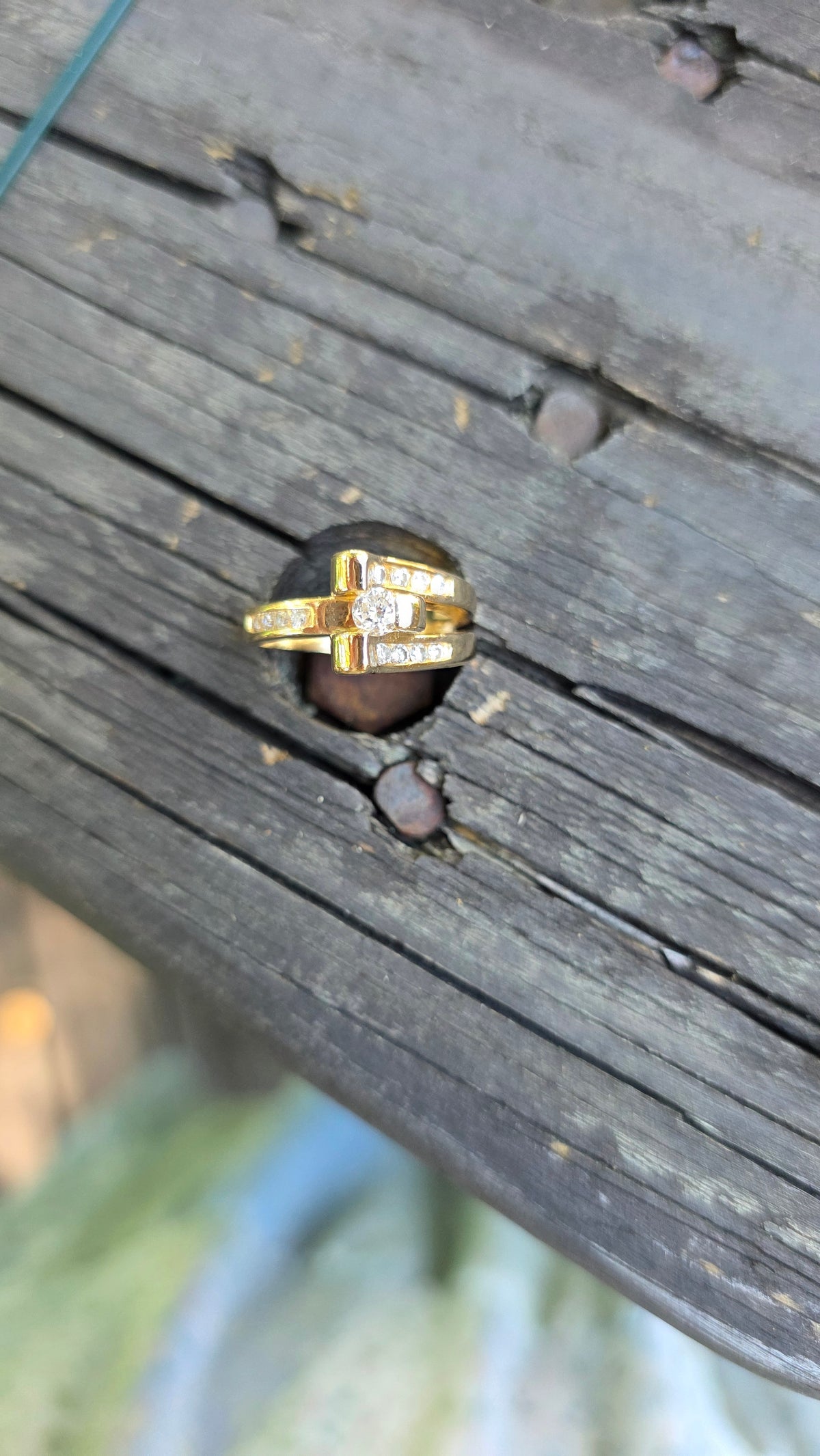 14k Bypass Diamond Hinge Ring