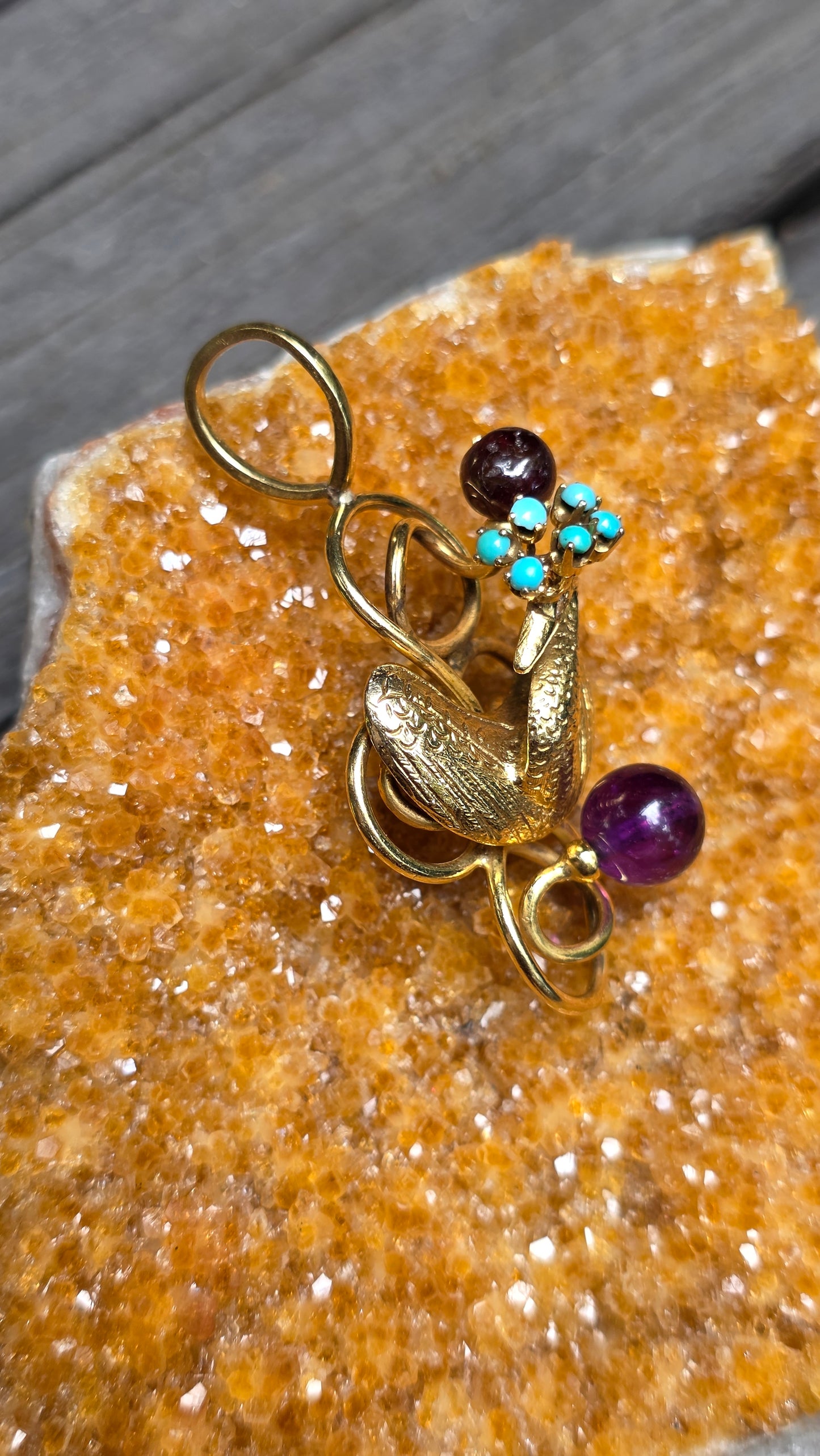 18k Peacock Pendant