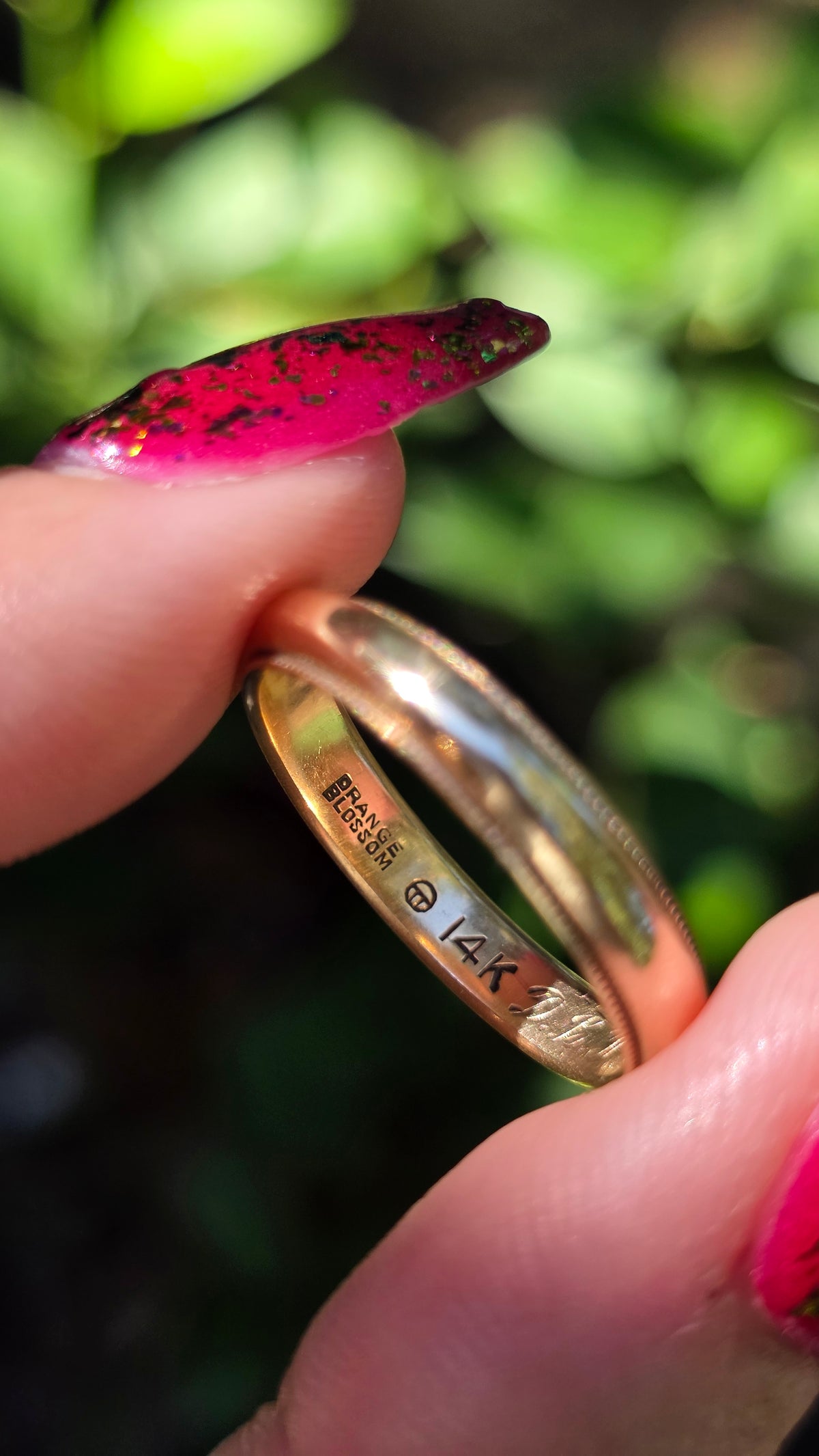 14k Orange Blossom Band Ring