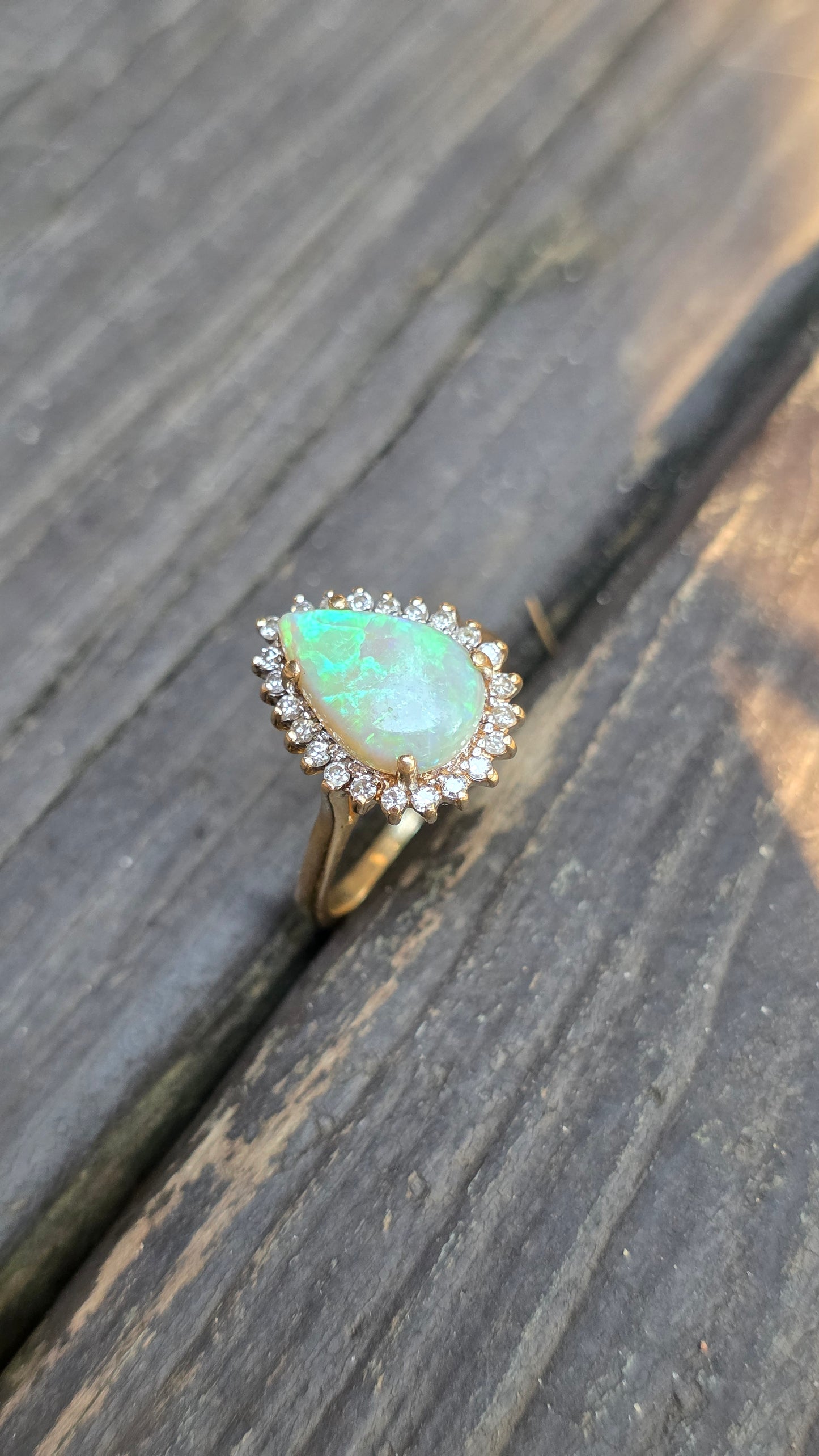 14k Teardrop Opal Ring