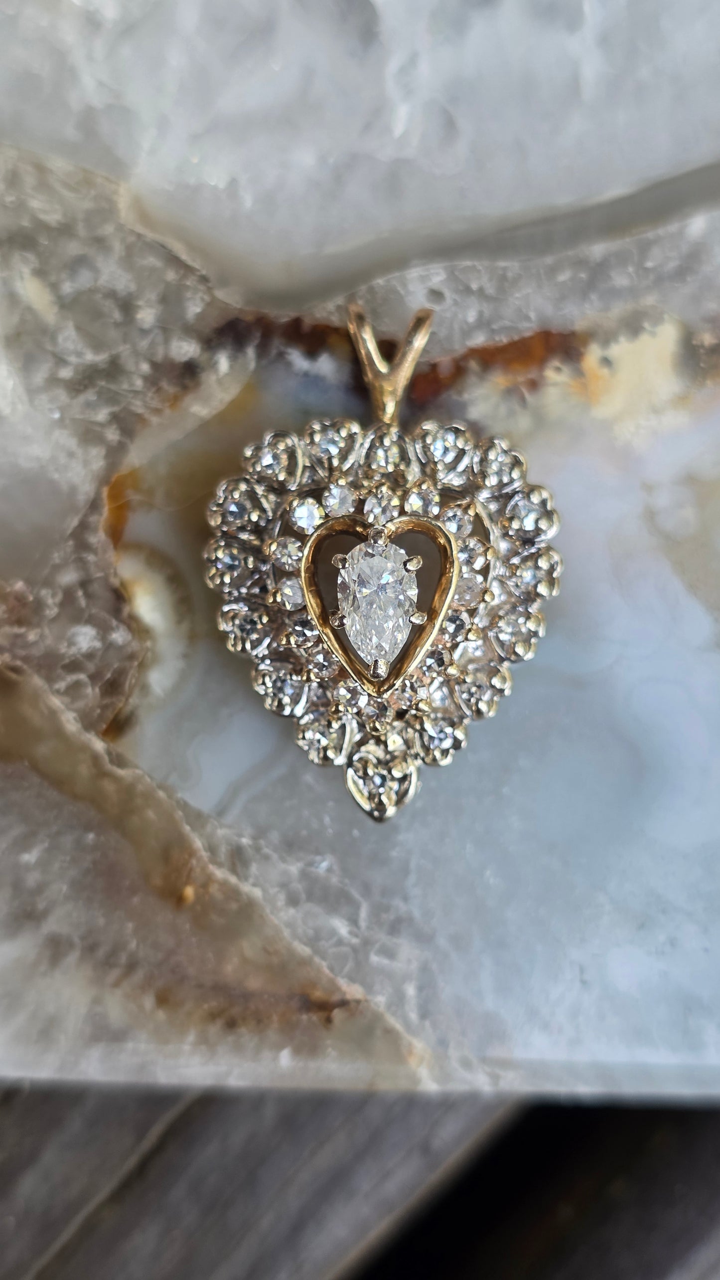 14k Tiered Heart Pendant