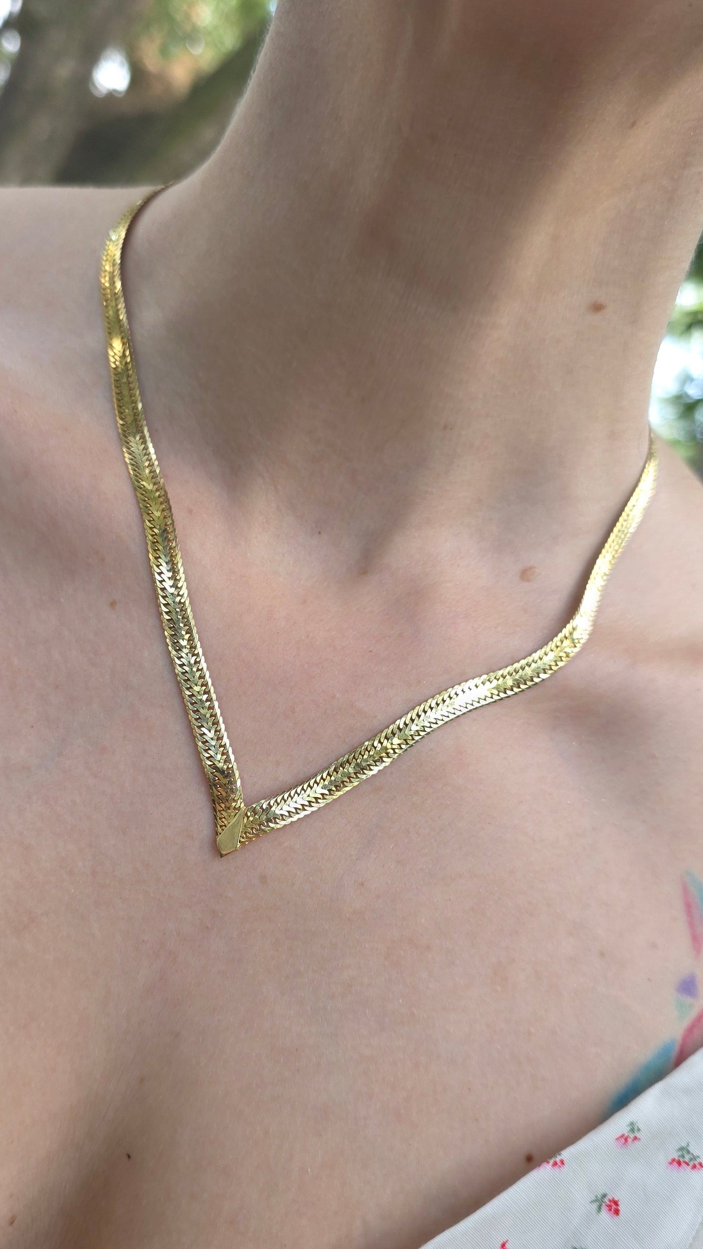 14k Chevron Weave Necklace
