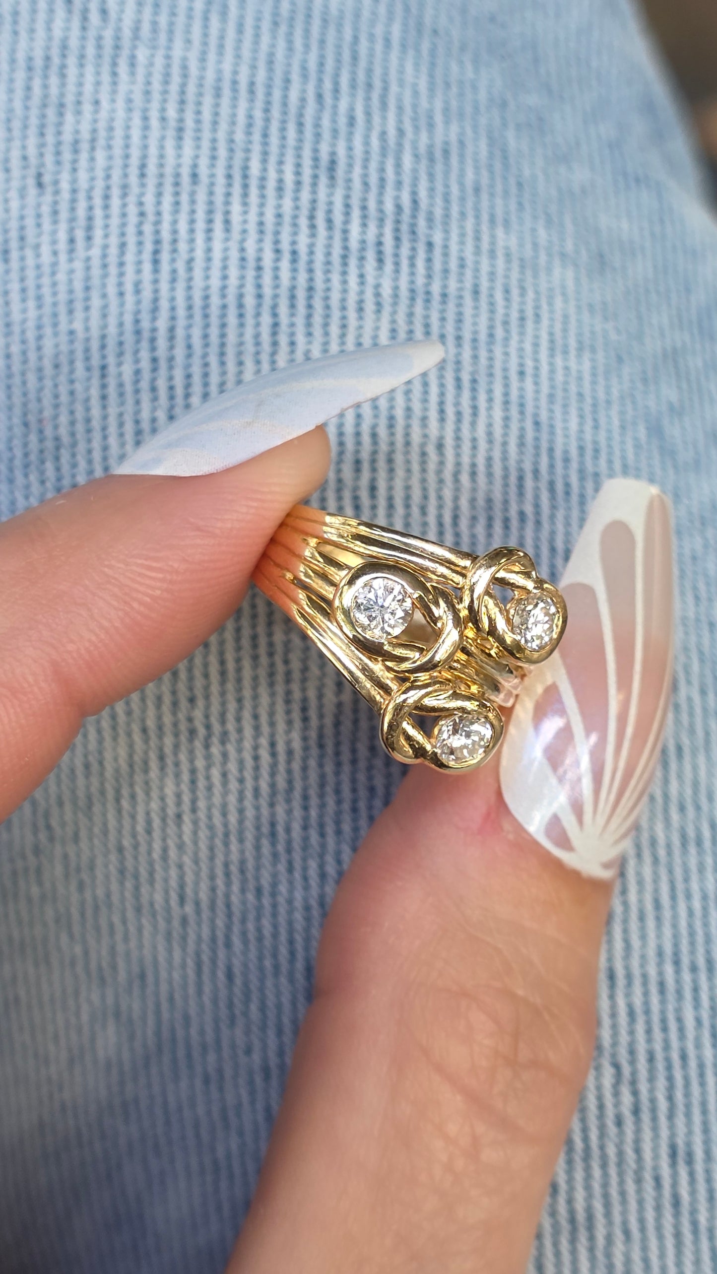14k Diamond Love Knot Ring