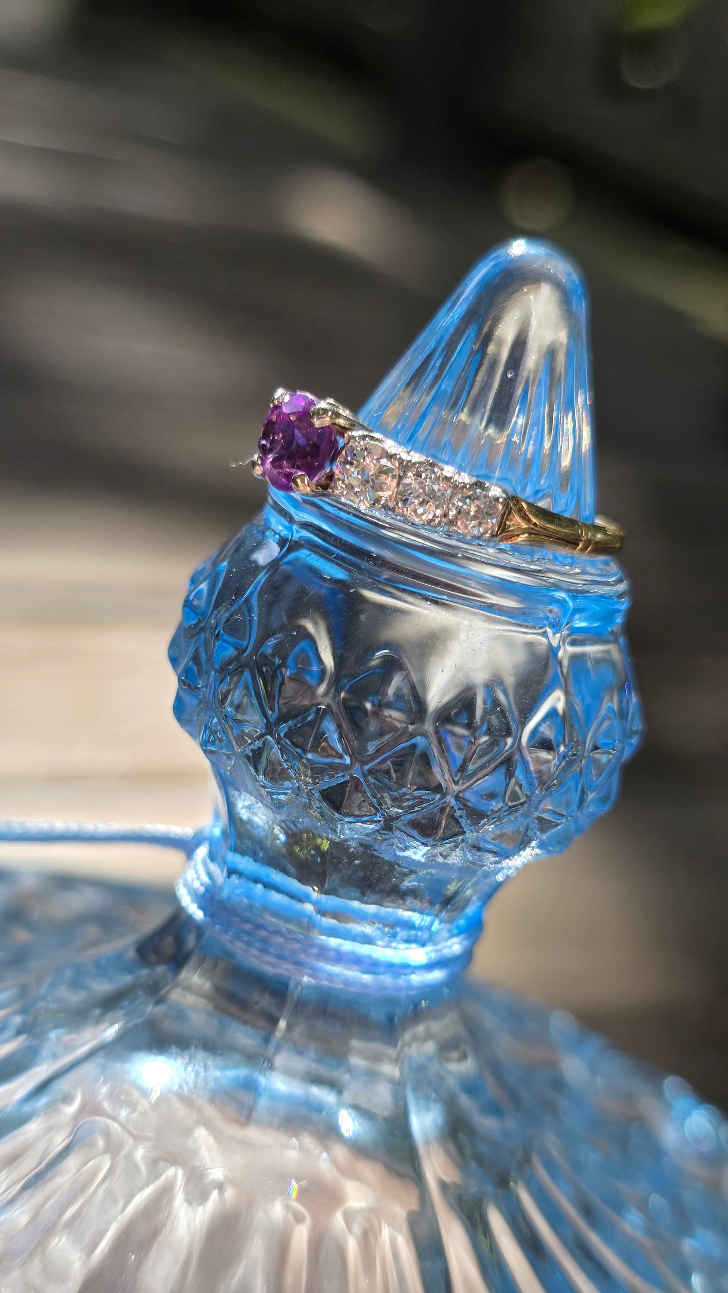 14k Amethyst and Diamond Ring