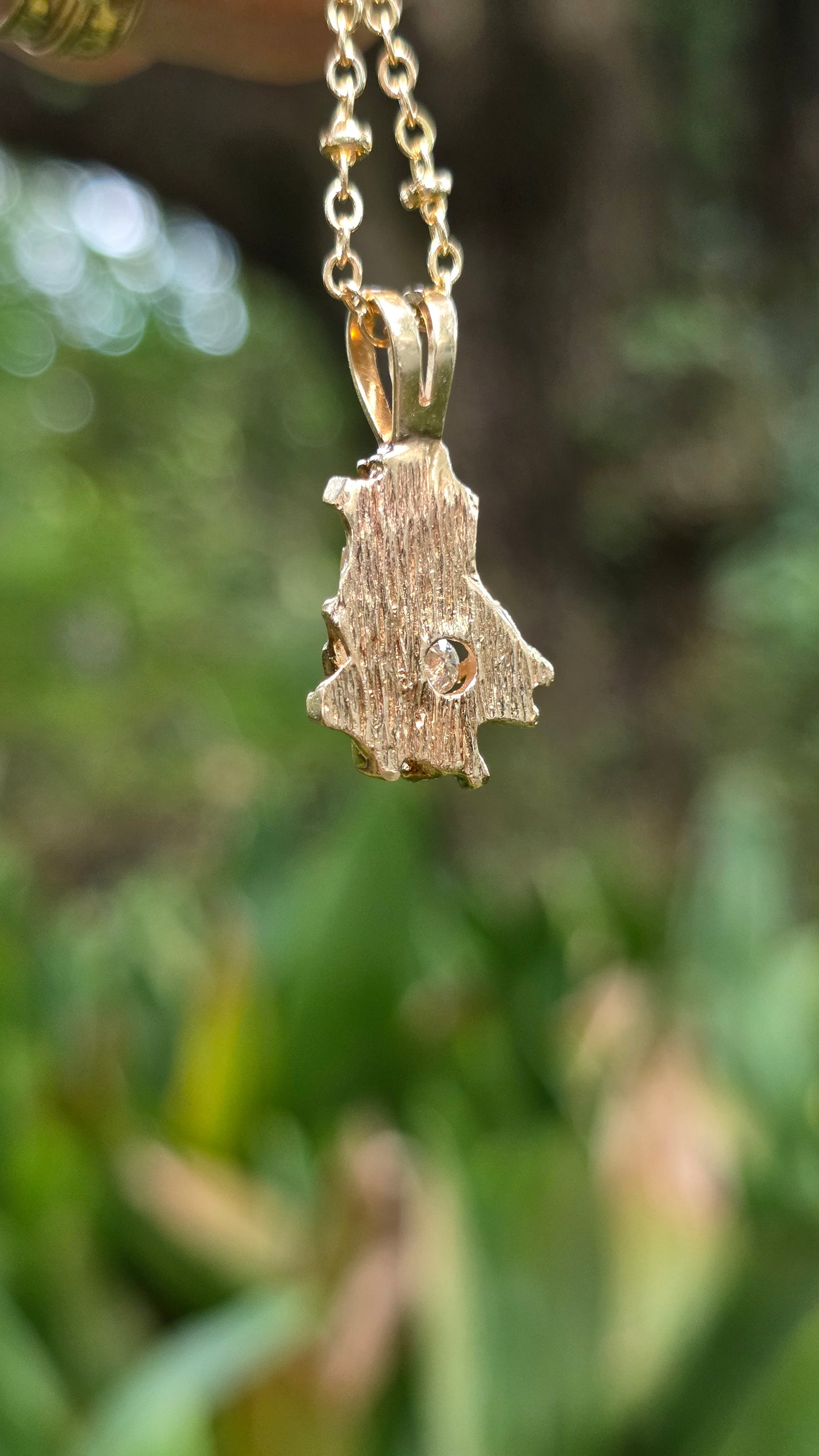 14k Diamond Nugget Pendant