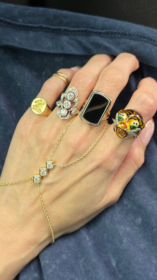 14k Banded Agate Ring