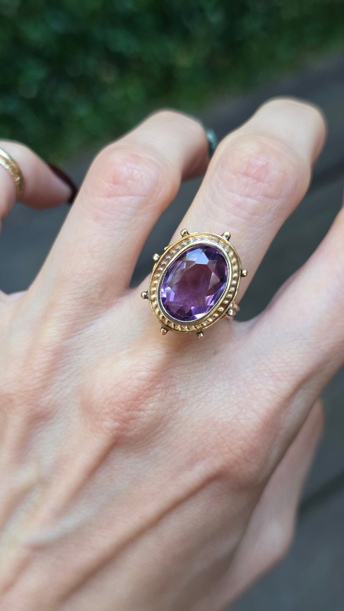14k Amethyst Ship Wheel Ring