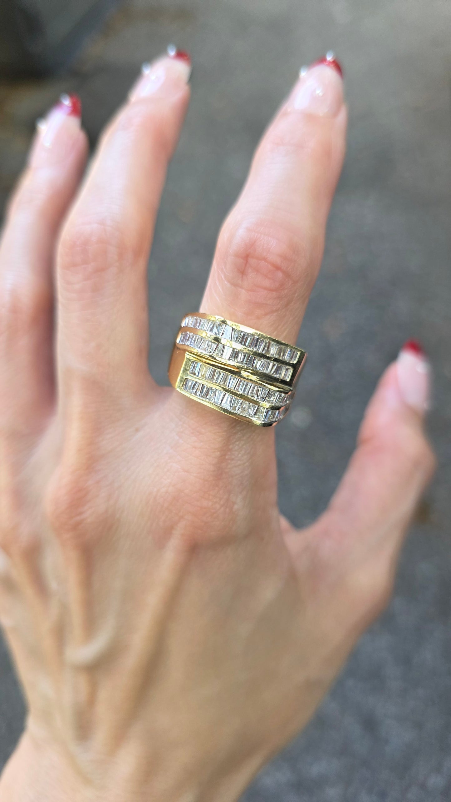 14k Stacked Baguette Ring