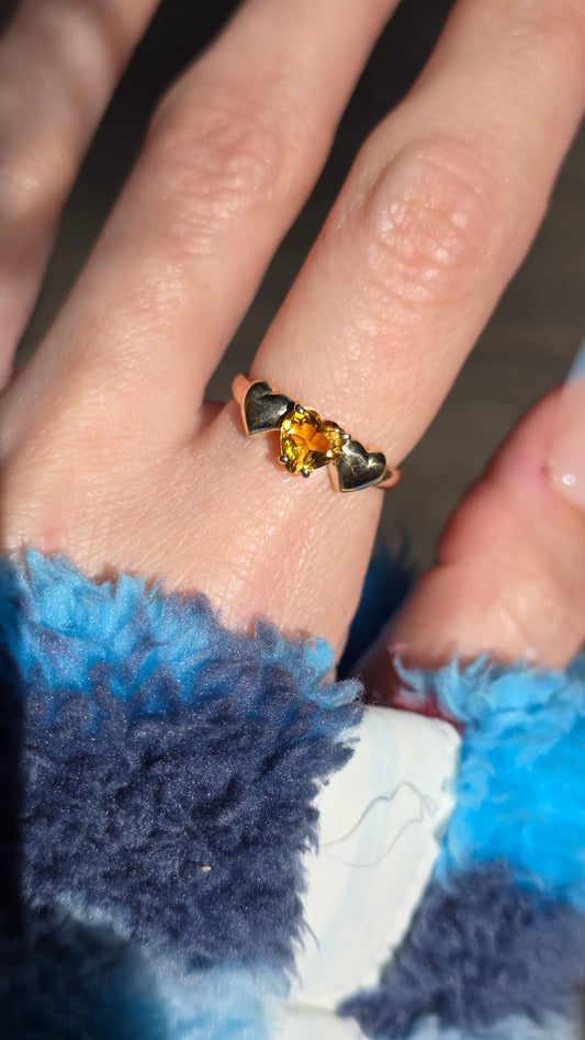 10k Citrine Heart Ring