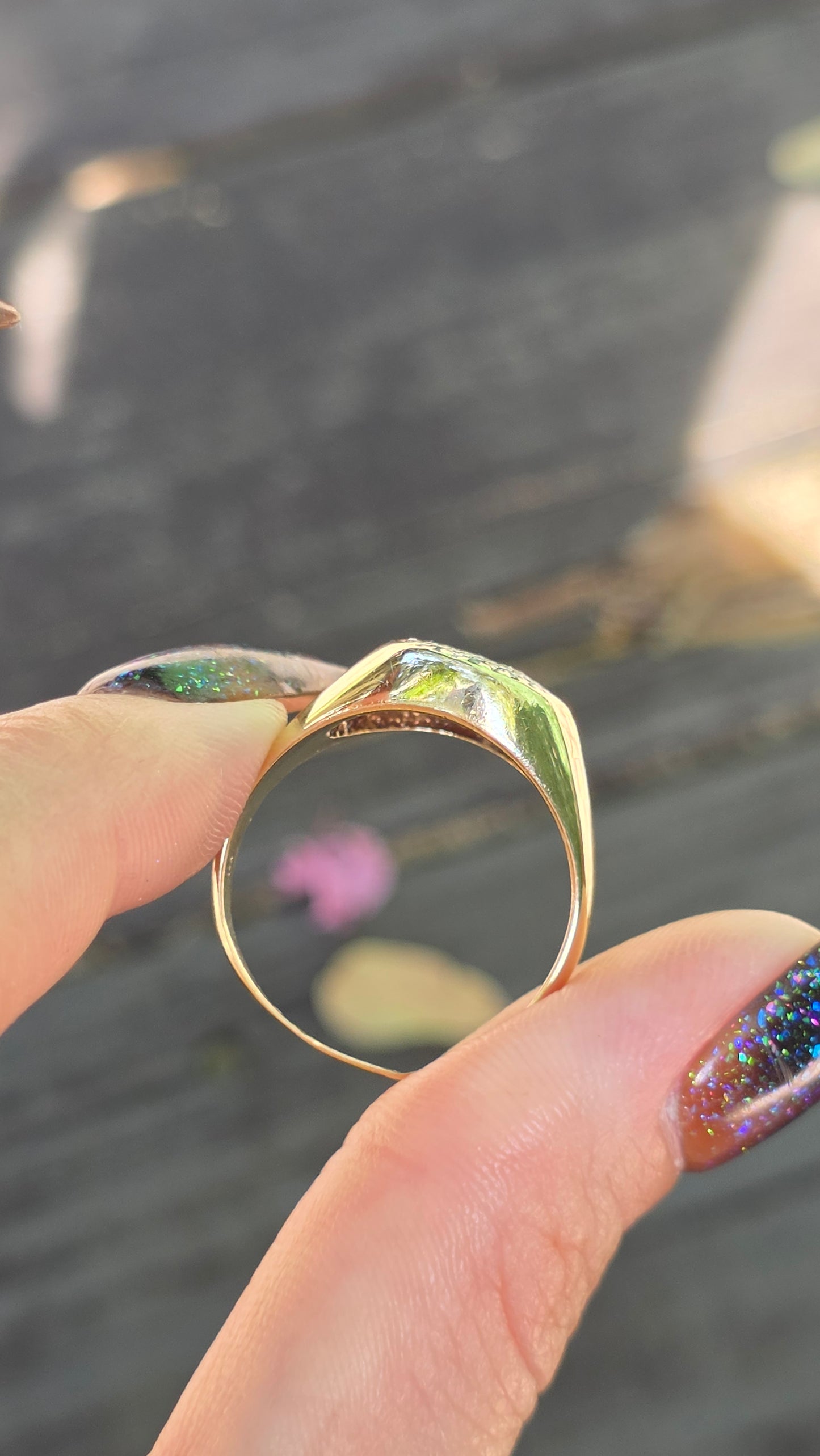 14k Diamond Signet Ring
