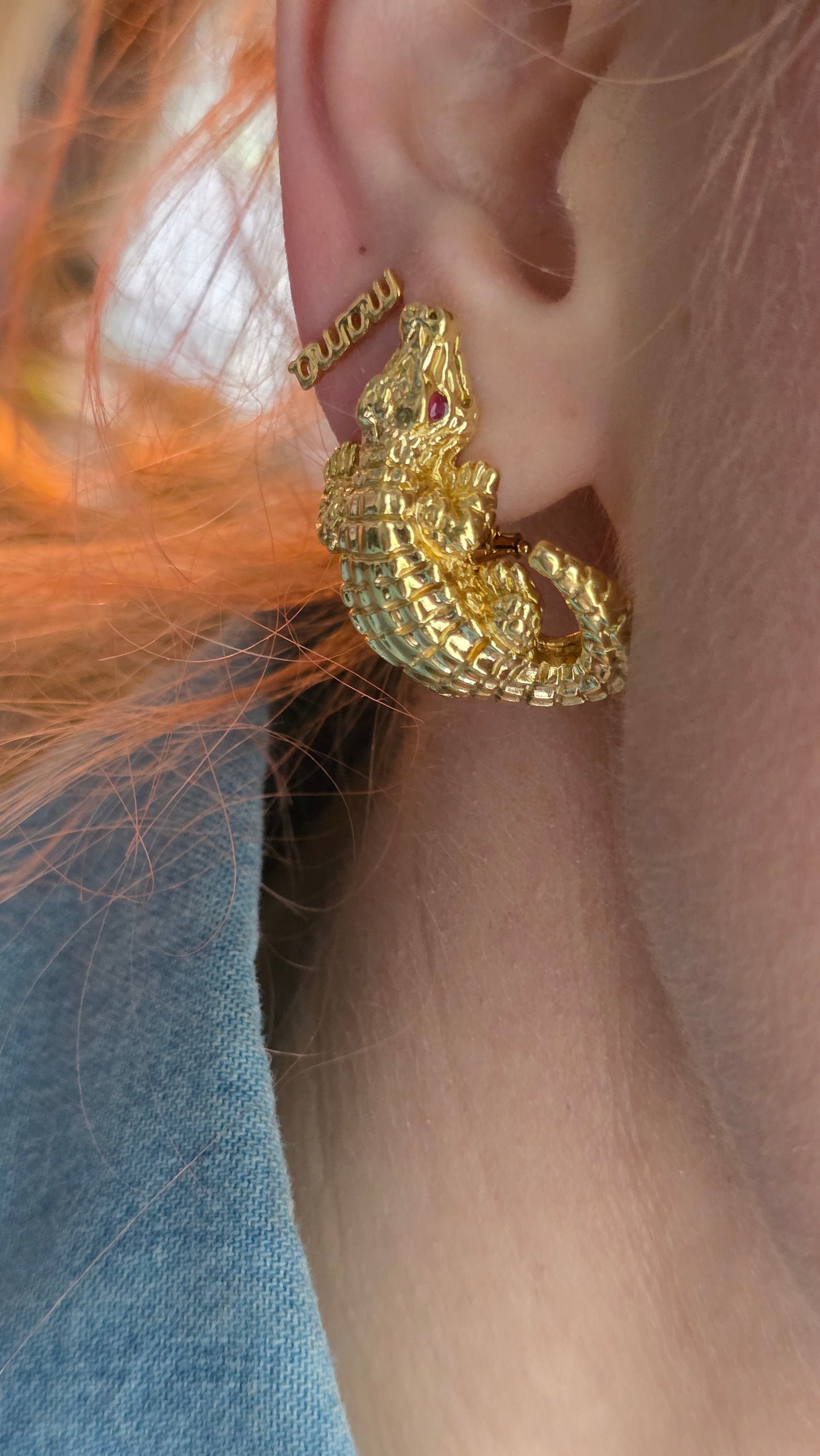 14k Alligator Earrings