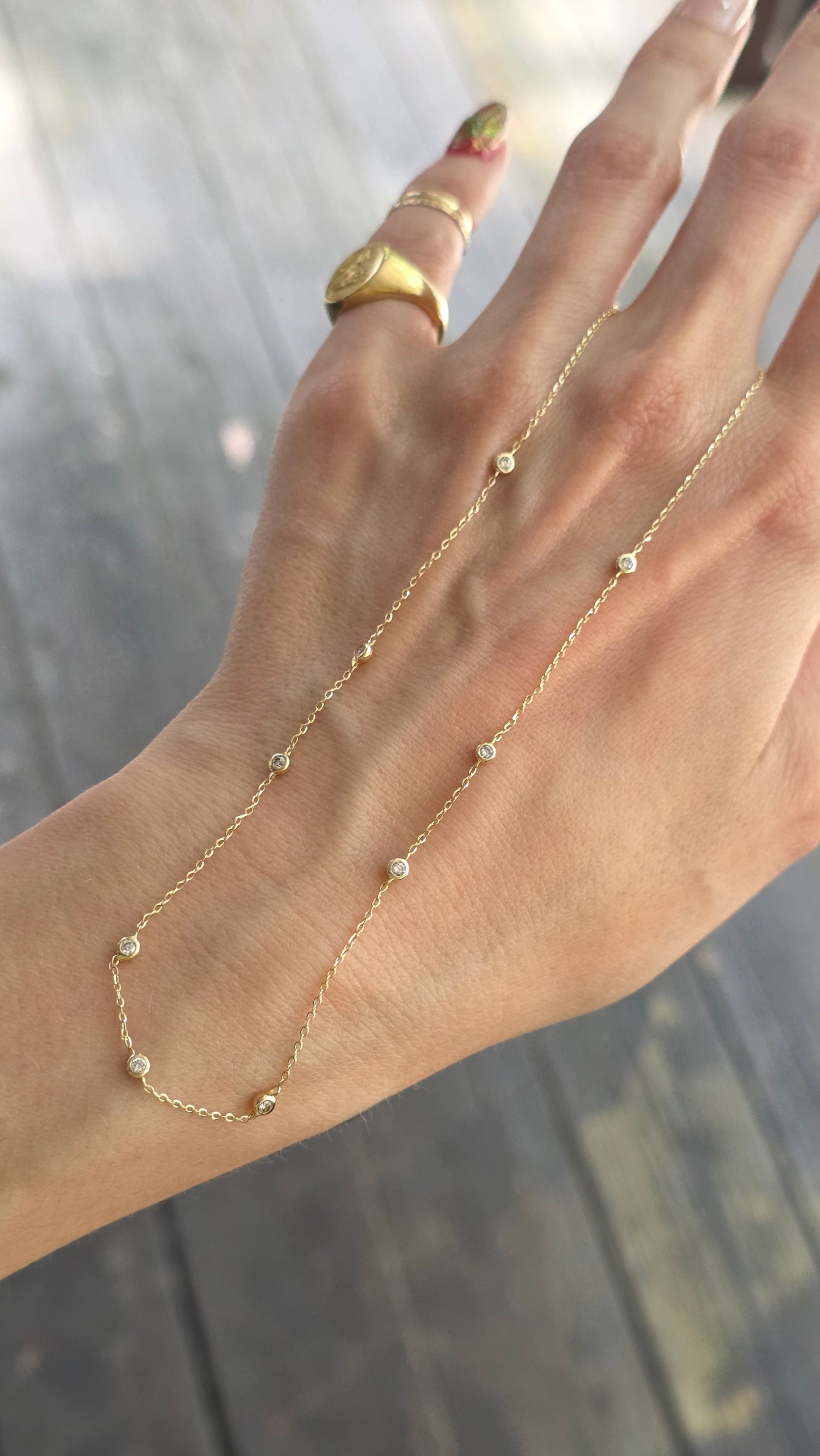 14k Diamond Station Necklace