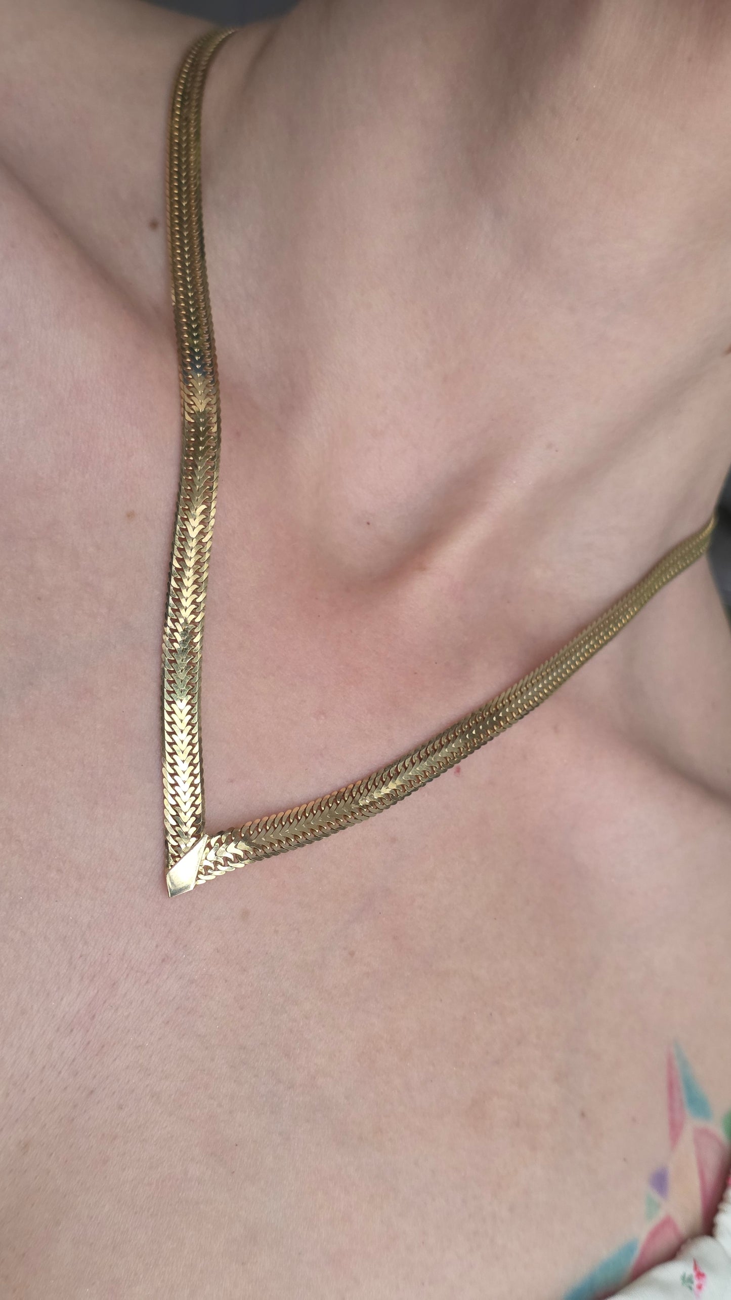 14k Chevron Weave Necklace