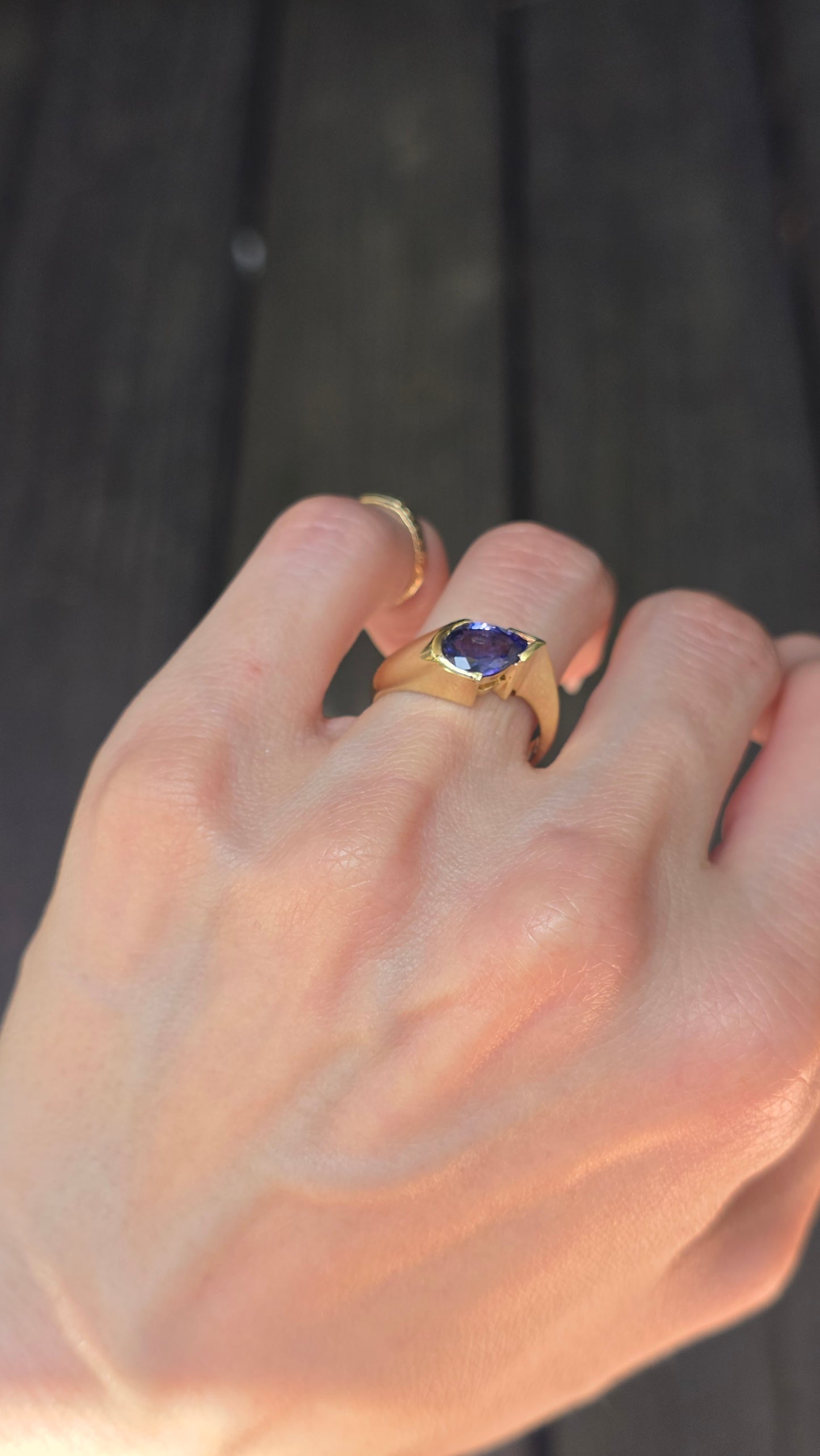 14k East-West Tanzanite Ring
