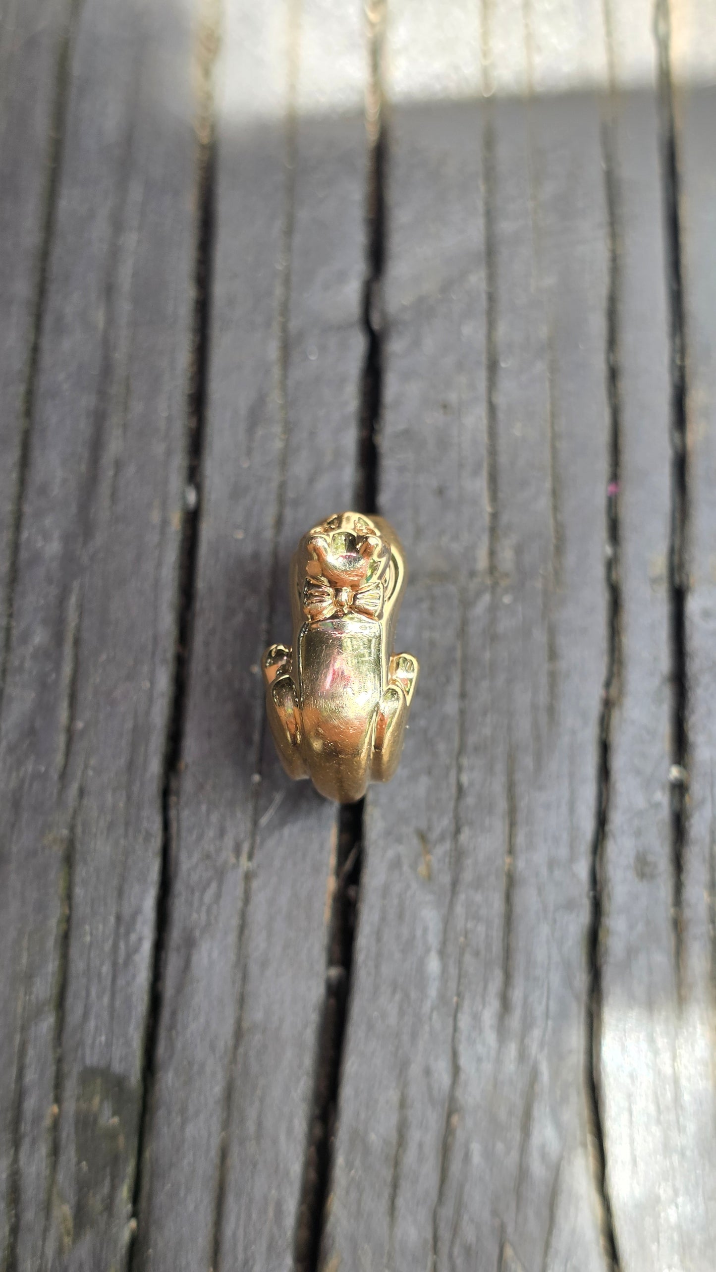 14k Cat with Bow Ring