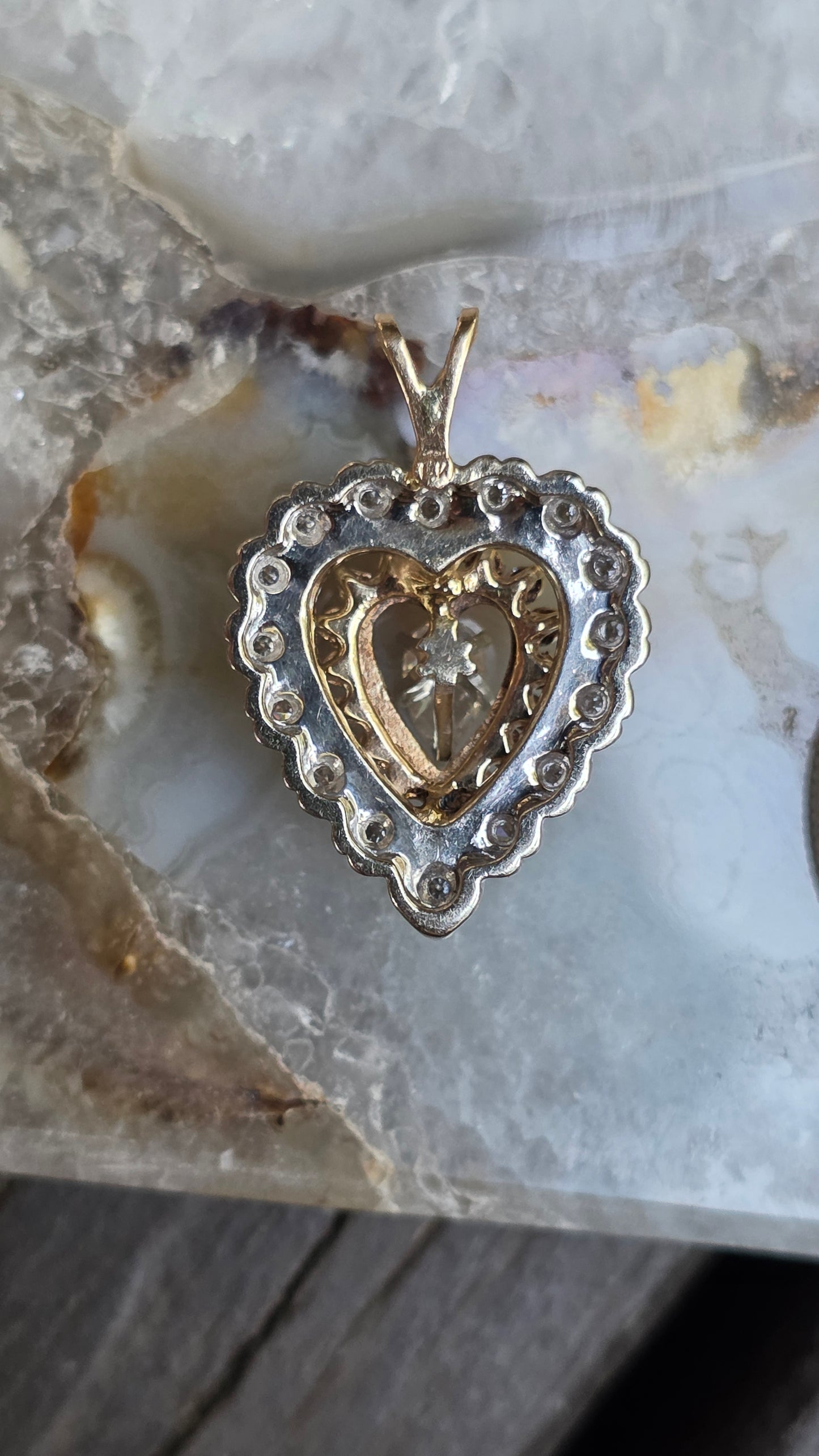 14k Tiered Heart Pendant