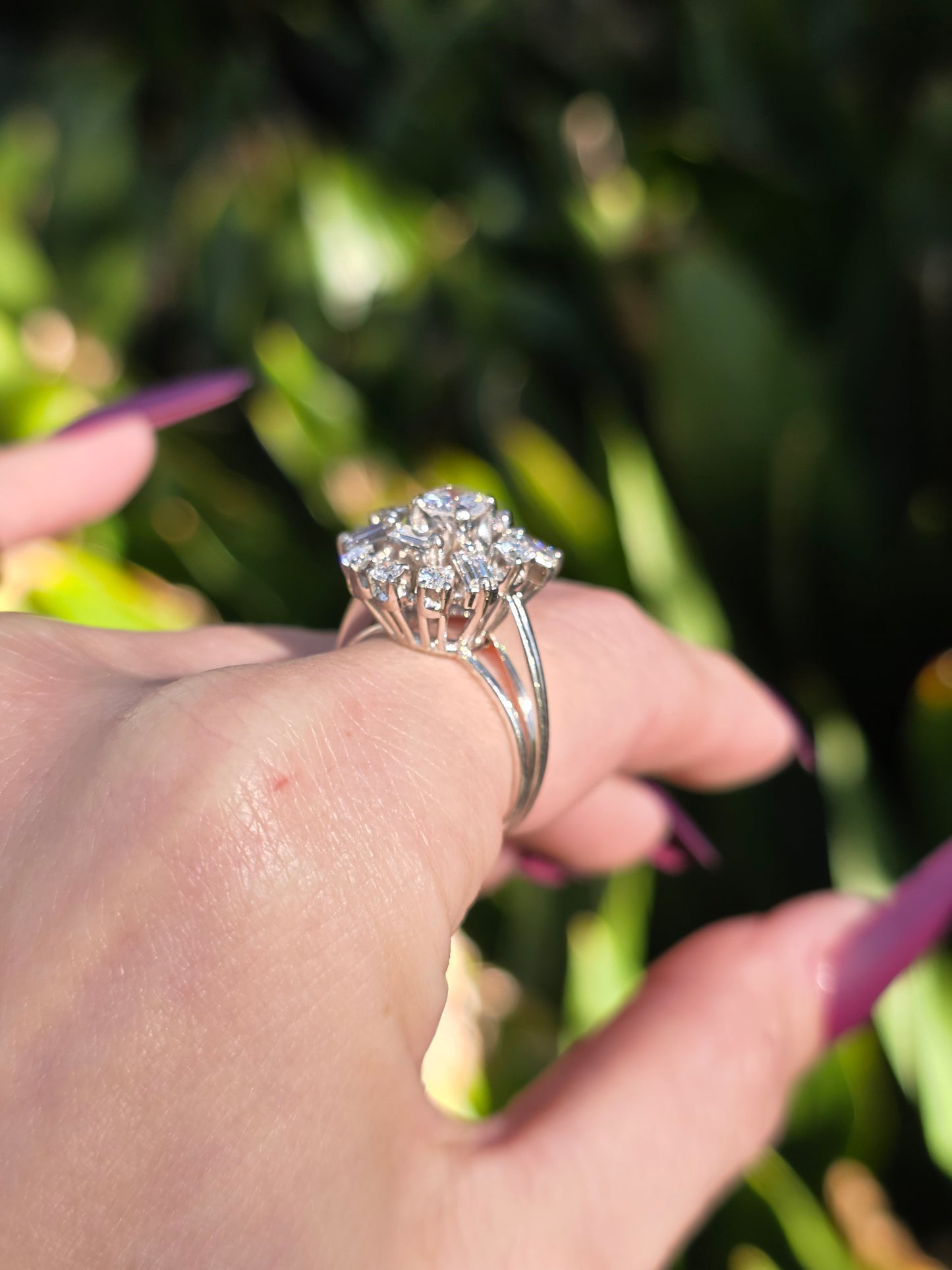 Platinum Diamond Firework Ring