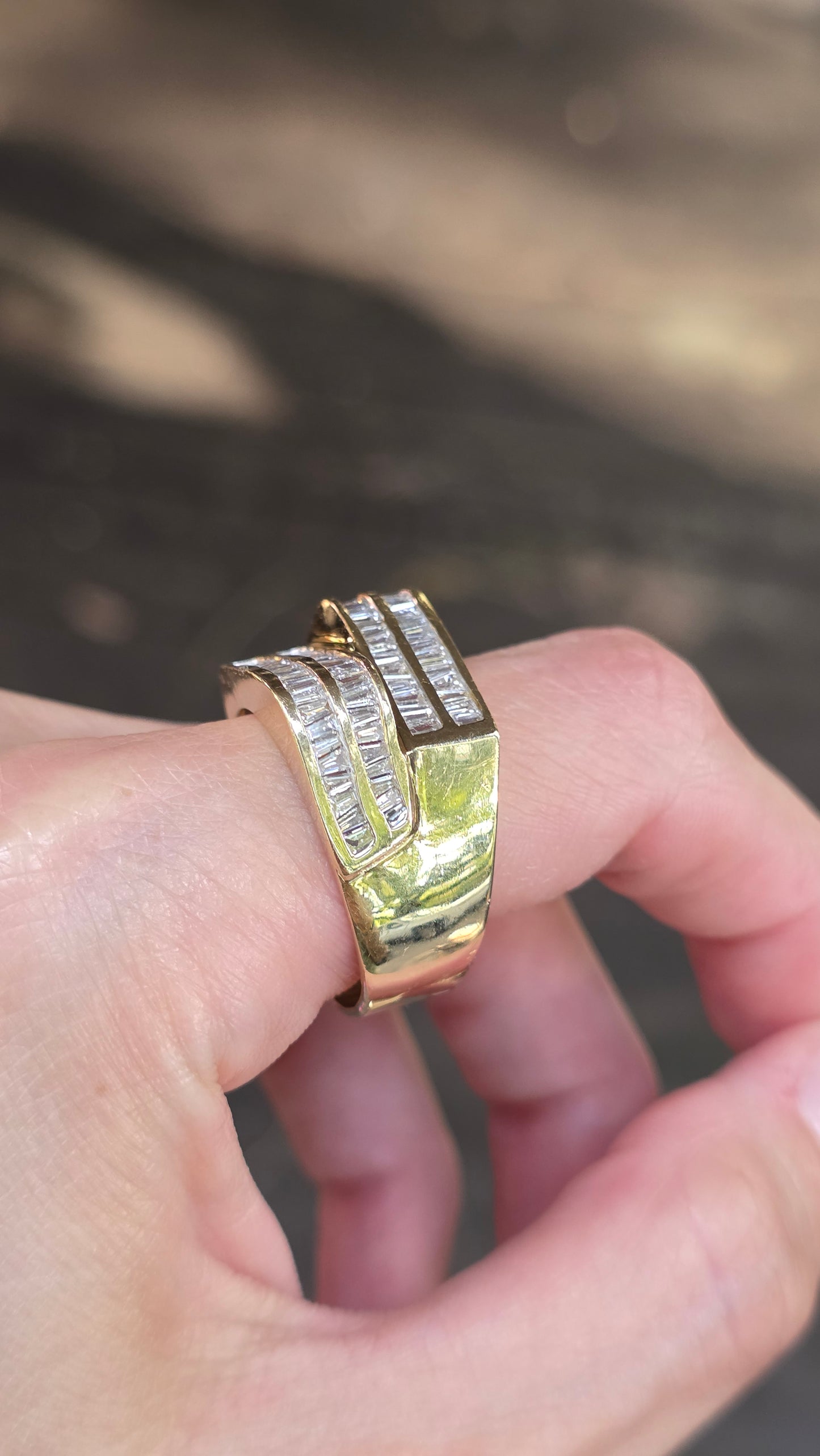 14k Stacked Baguette Ring
