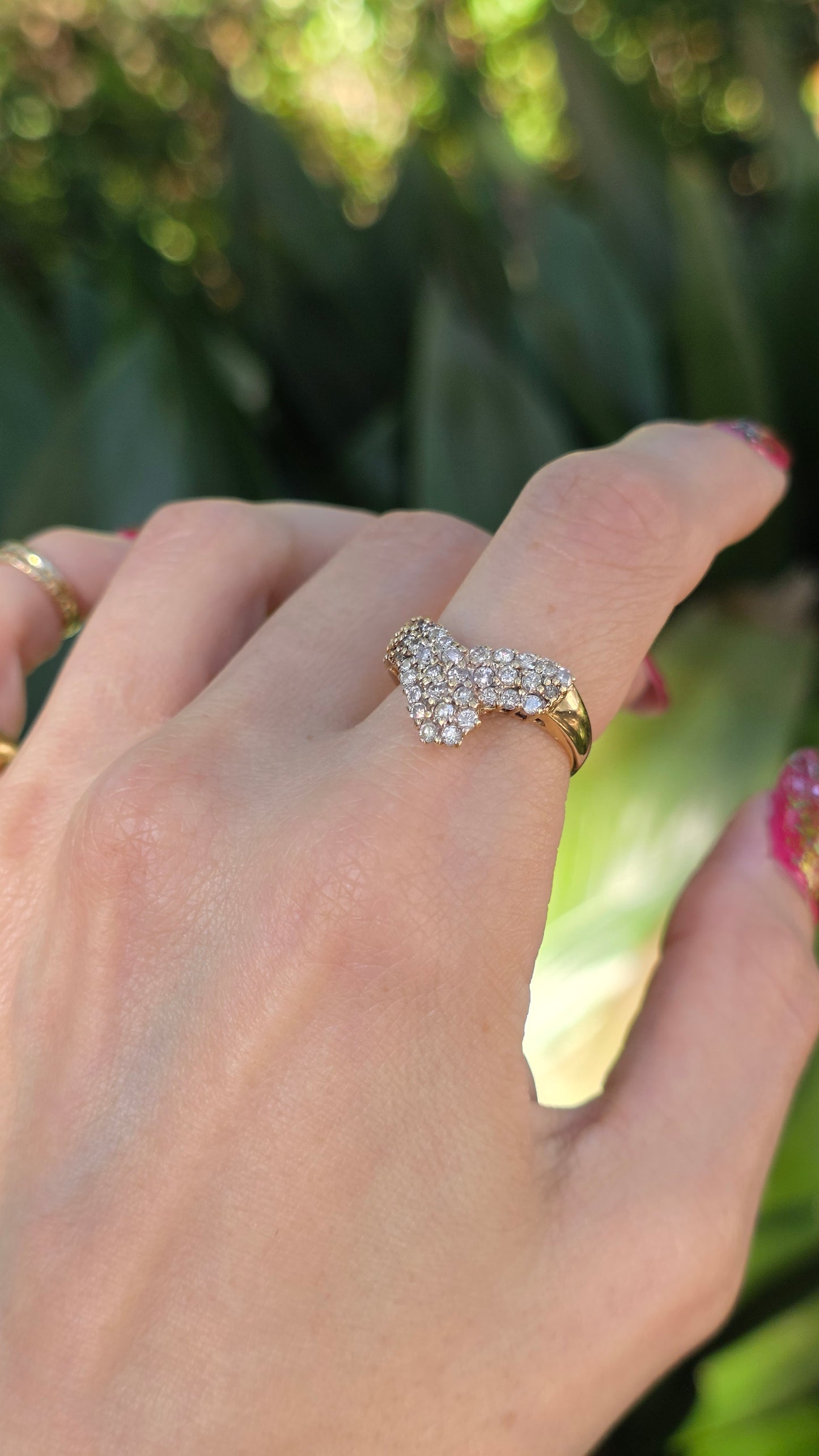 14k Diamond Chevron Ring