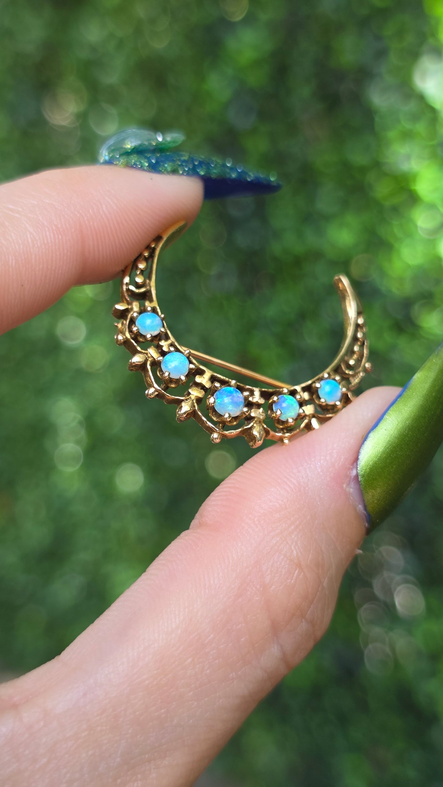14k Opal Crescent
